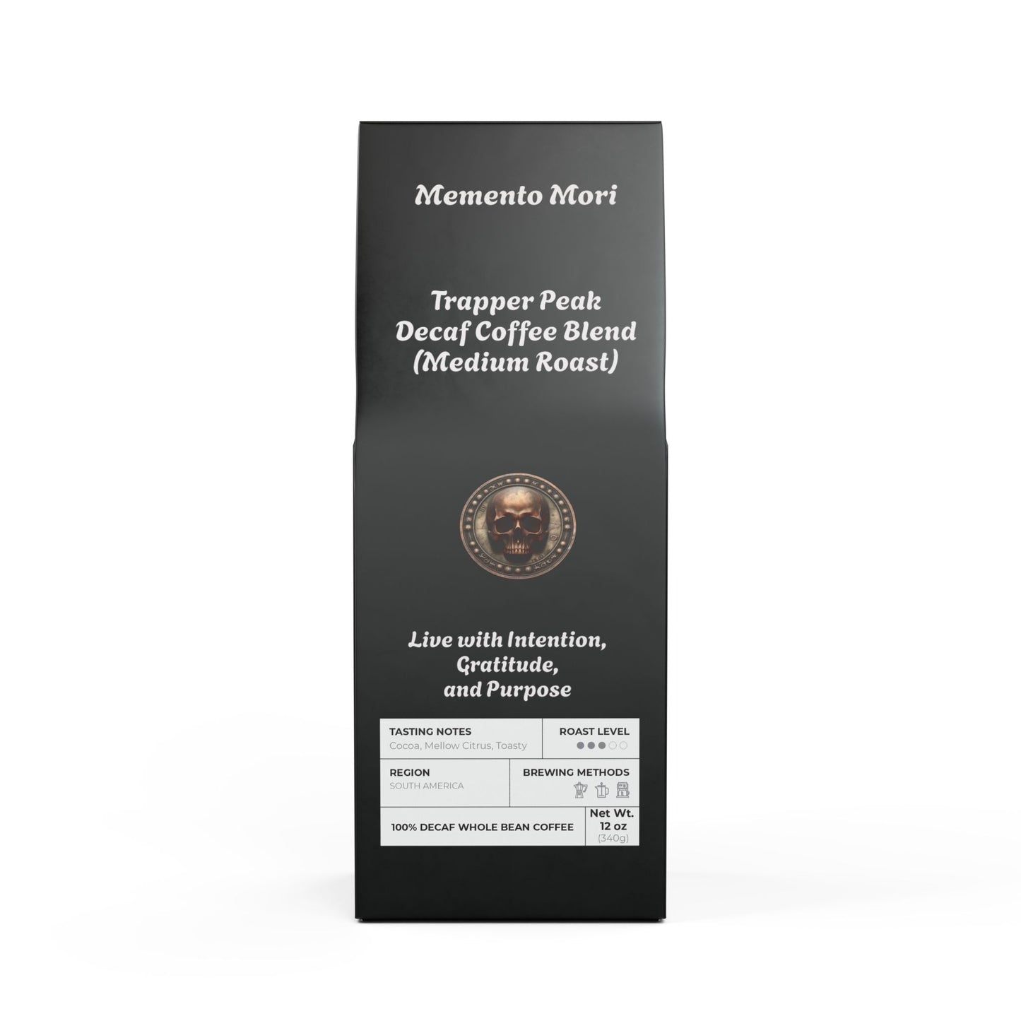 Trapper Peak Decaf Coffee Blend (Medium Roast) - "Memento Mori" - Premium Food & Beverages from Concordia Style Boutique - Just $27.05! Shop now at Concordia Style Boutique