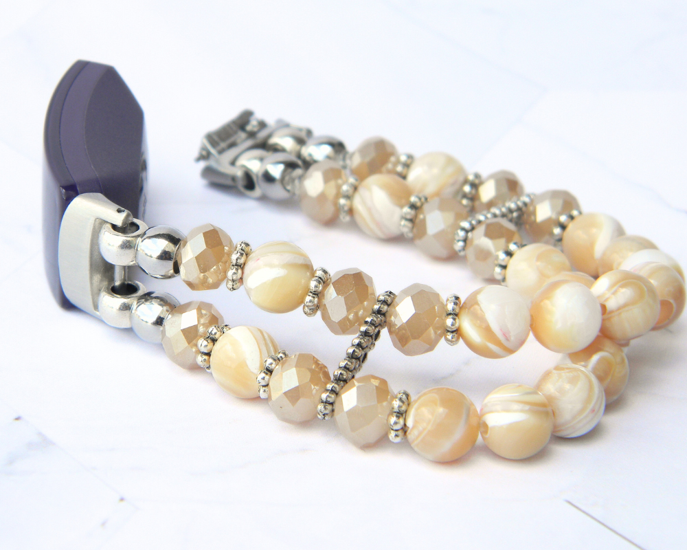 Golden Mother of Pearl Watch Band for FitBit Inspire 3