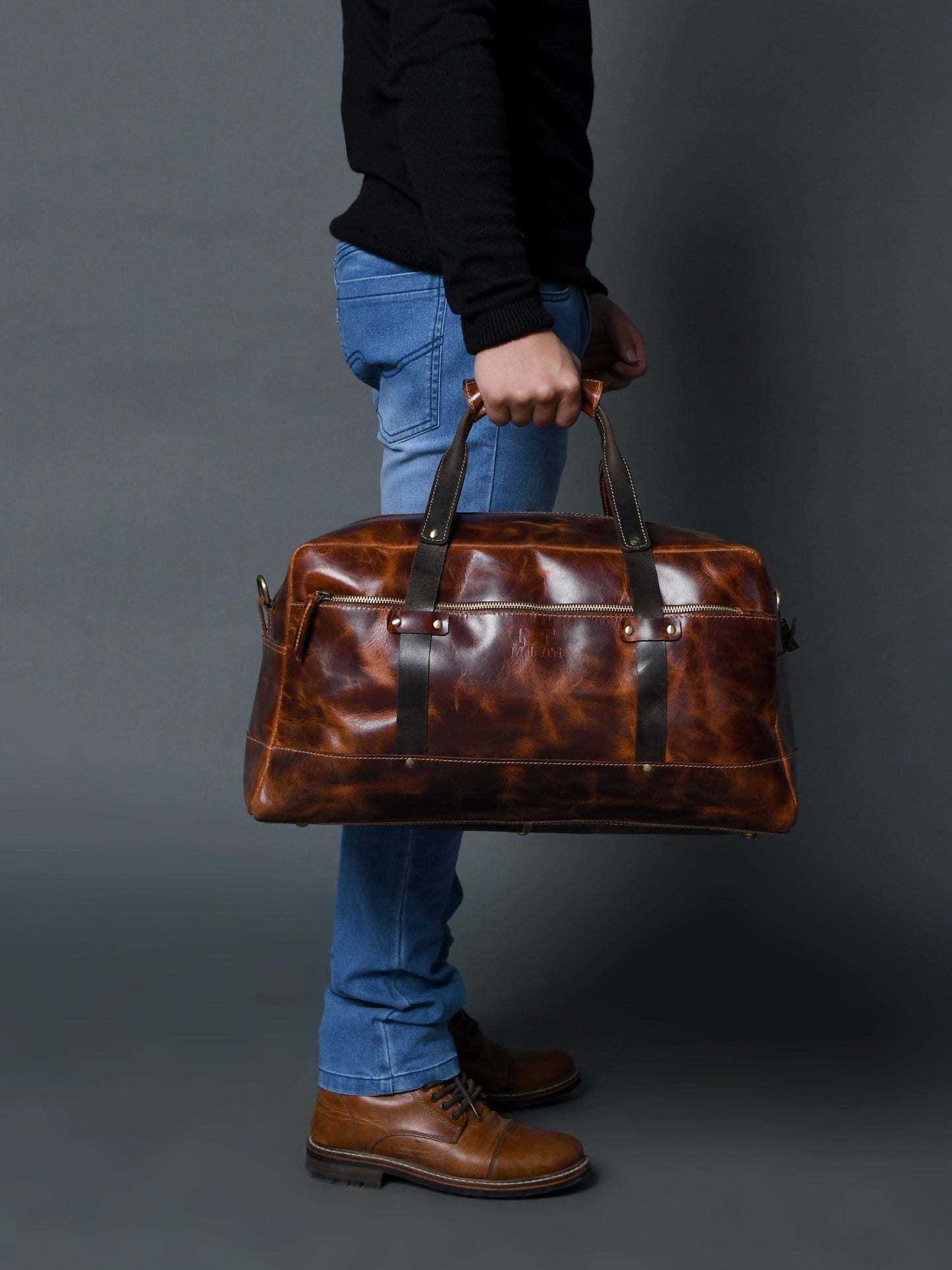Espresso Elegance Carry on Duffle, Saddle Tan - Concordia Style Boutique