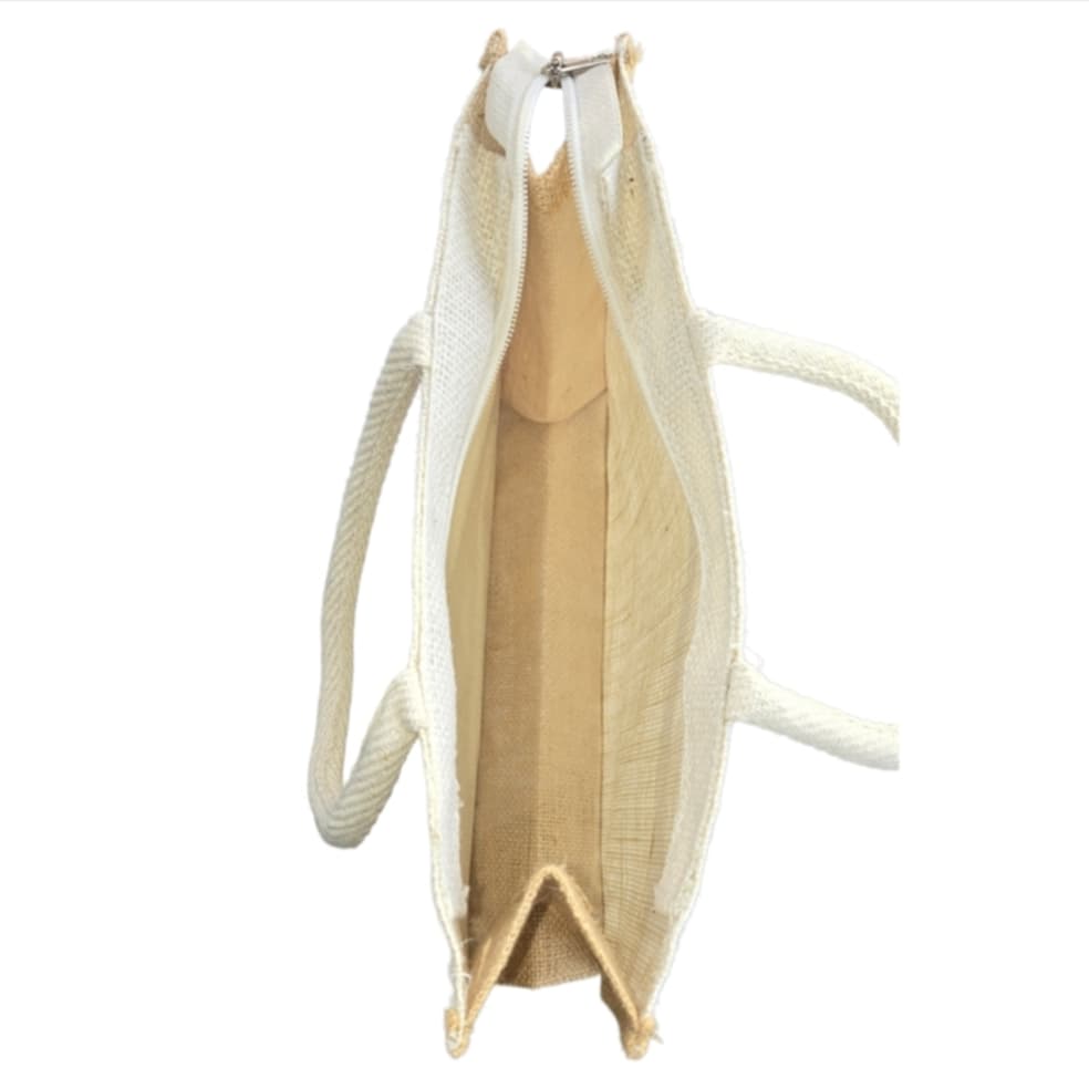 Vintage Style Jute Cotton Pocket Large Tote Shopping BAG Custom made