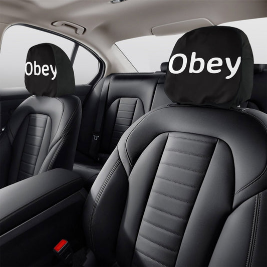 Car Headrest Covers - 2Pcs - Obey - Premium headrest cover from Concordia Style Boutique - Just $8! Shop now at Concordia Style Boutique