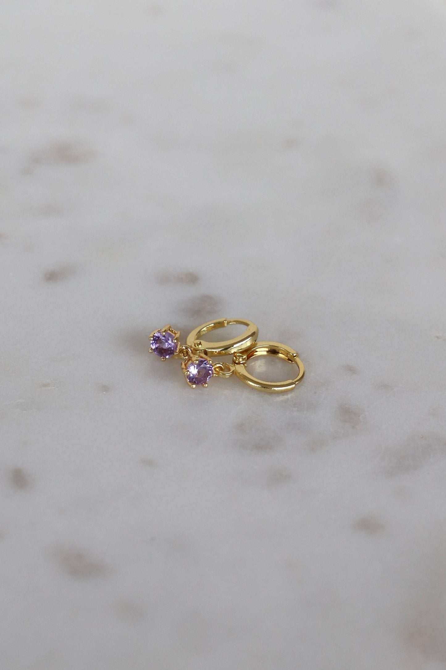 ROUND BIRTHSTONE HUGGIES - Concordia Style Boutique