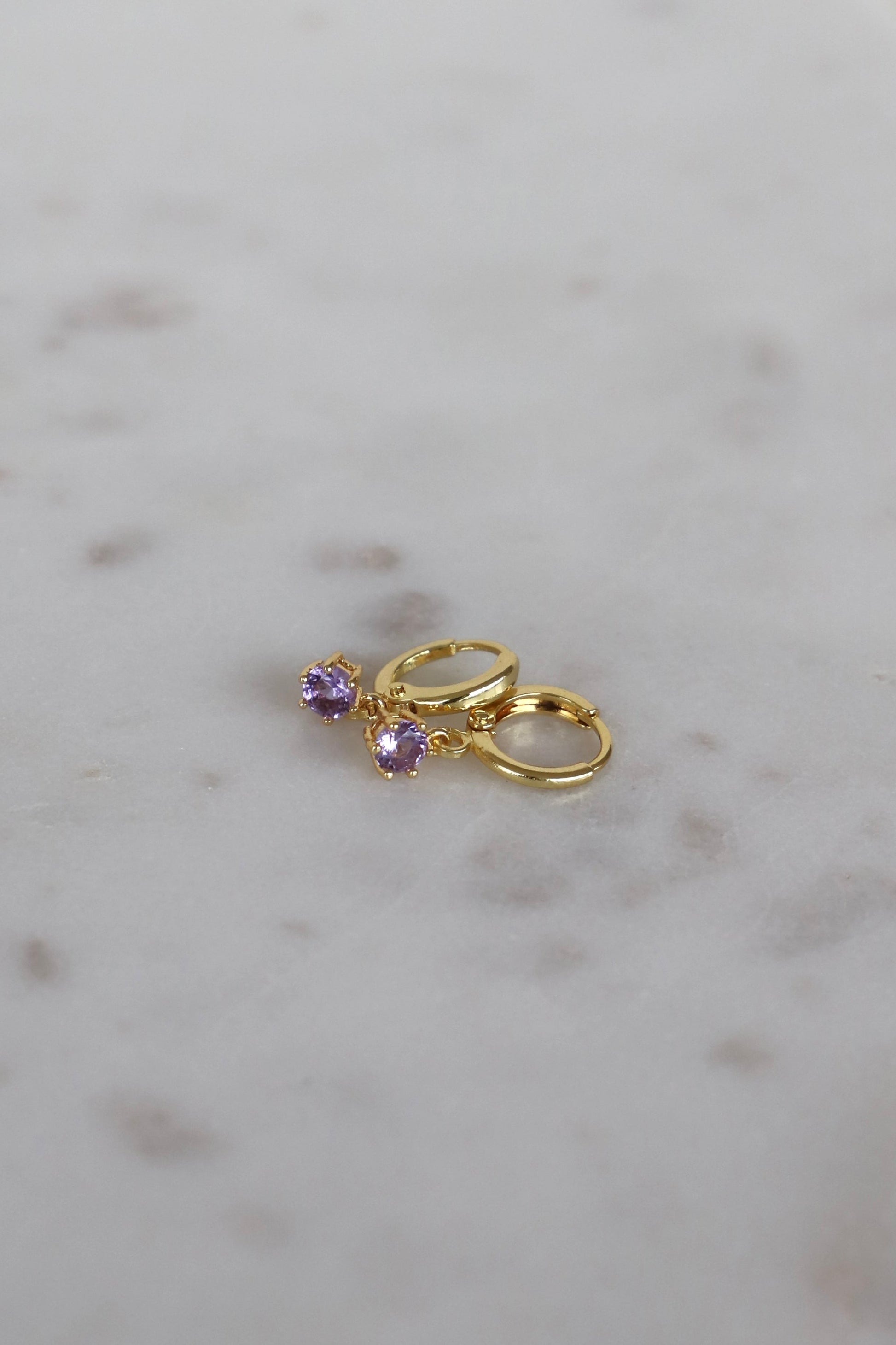 ROUND BIRTHSTONE HUGGIES - Concordia Style Boutique