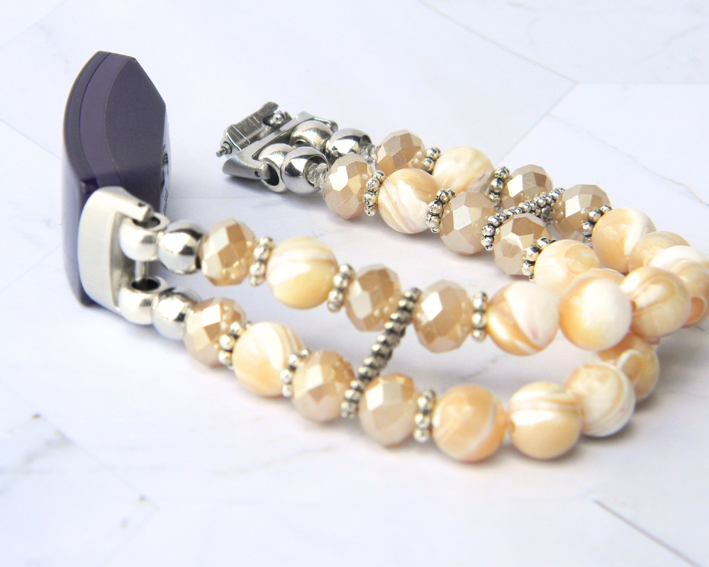 Golden Mother of Pearl Watch Band for FitBit Inspire 3
