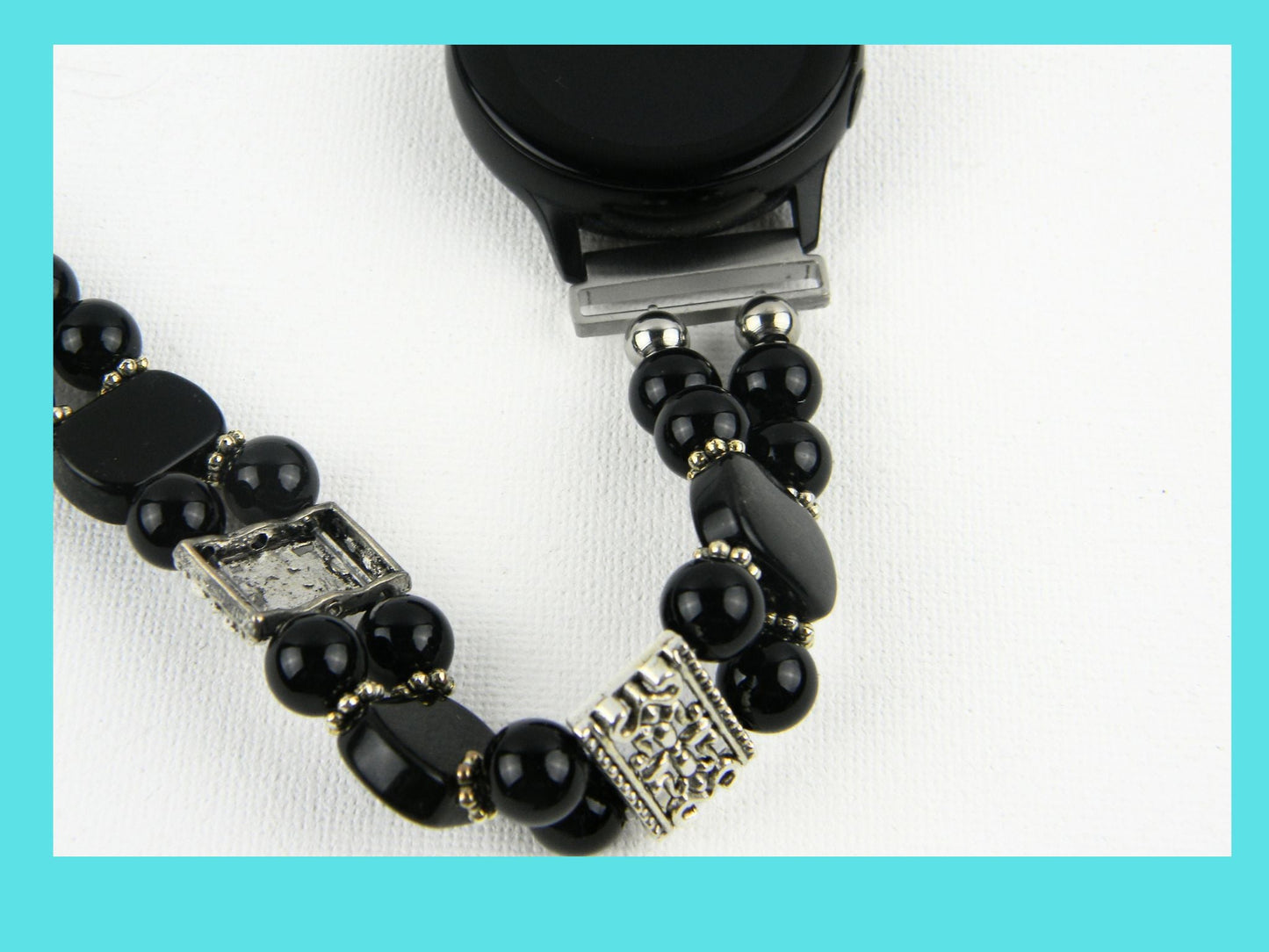 Black Onyx and Obsidian Watch band for Samsung Watch
