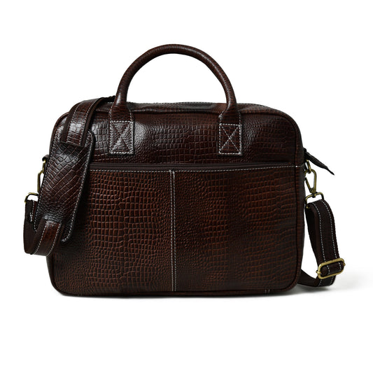 Laurent Leather Briefcase- Dark Brown - Concordia Style Boutique