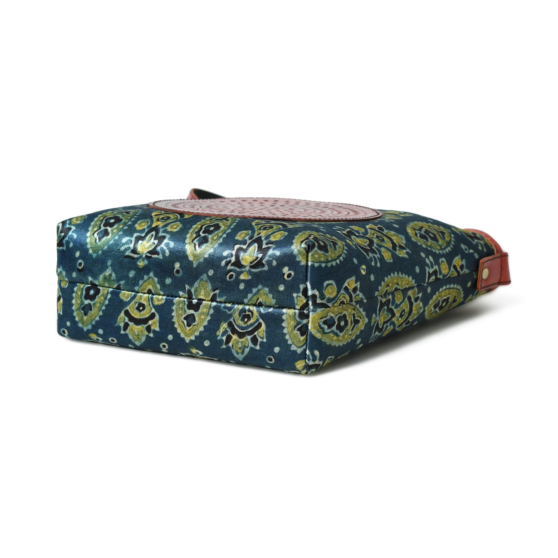 Heritage Ajrakh Leather Tote Bag - Concordia Style Boutique