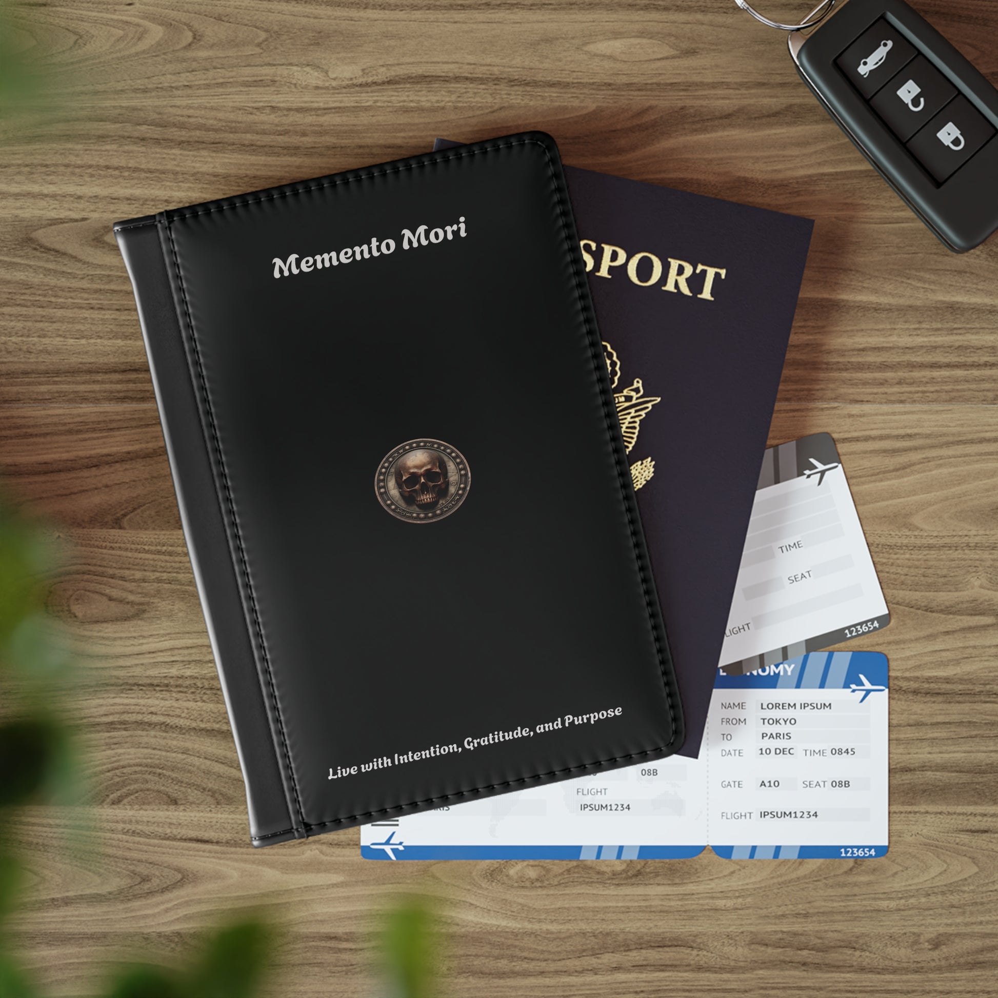 "Memento Mori" Passport Cover - "Live with Intention, Gratitude, and Purpose" - Premium Passport Cover from Concordia Style Boutique - Just $25.56! Shop now at Concordia Style Boutique