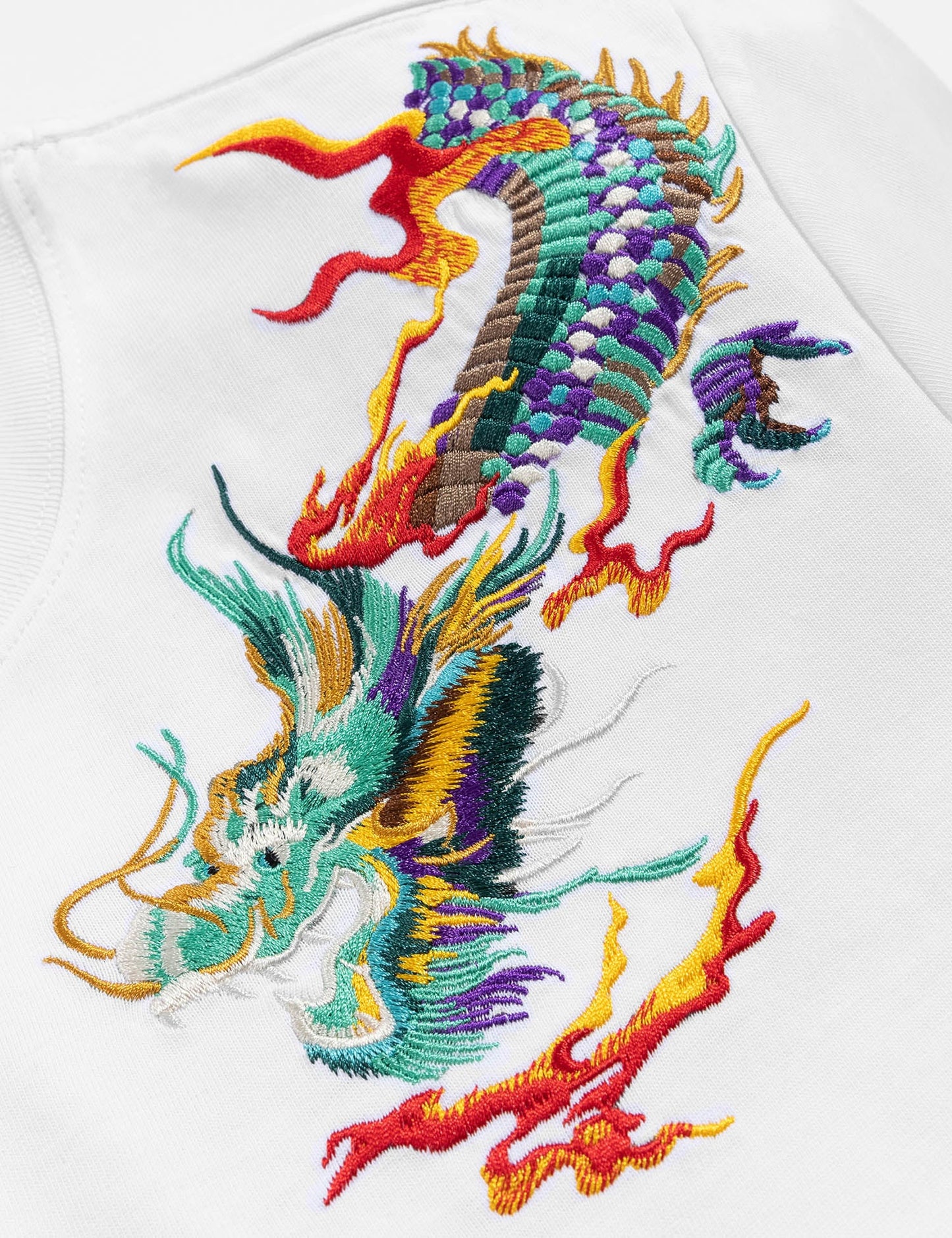 KH727 Flying Dragons Embroidery Tee - Concordia Style Boutique