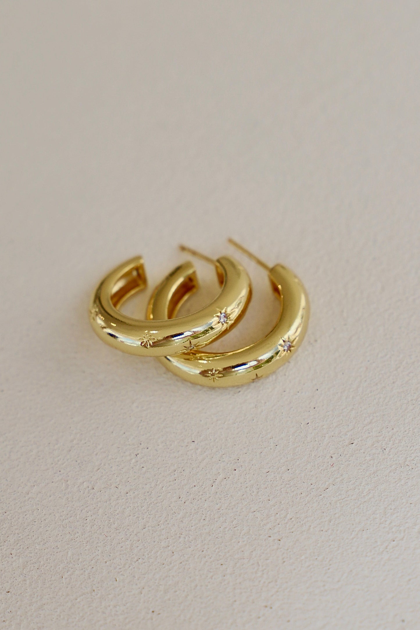 MEREDITH CZ STAR THICK HOOP - Concordia Style Boutique