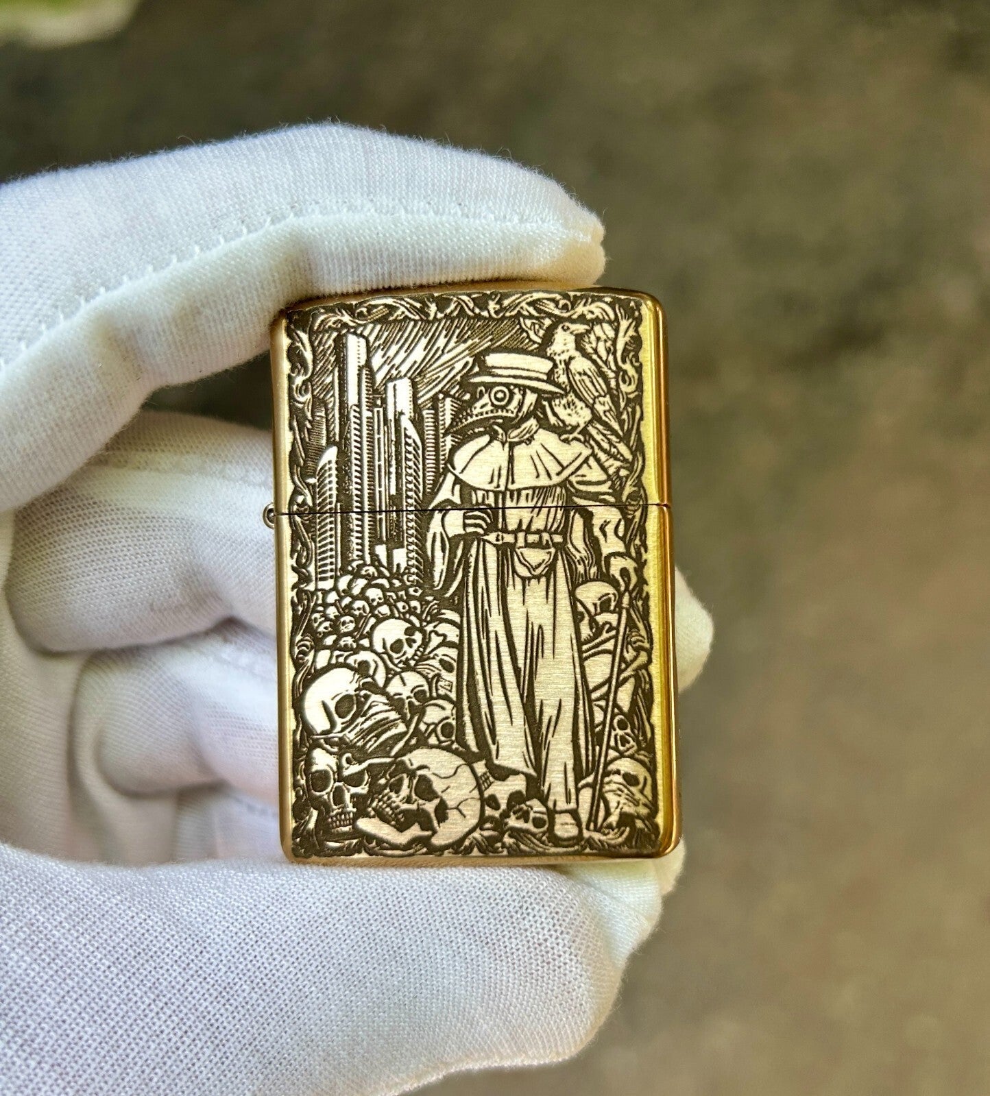 Doctor Plague Custom Engraved Zippo | Solid Brass Armor Case | Made in USA