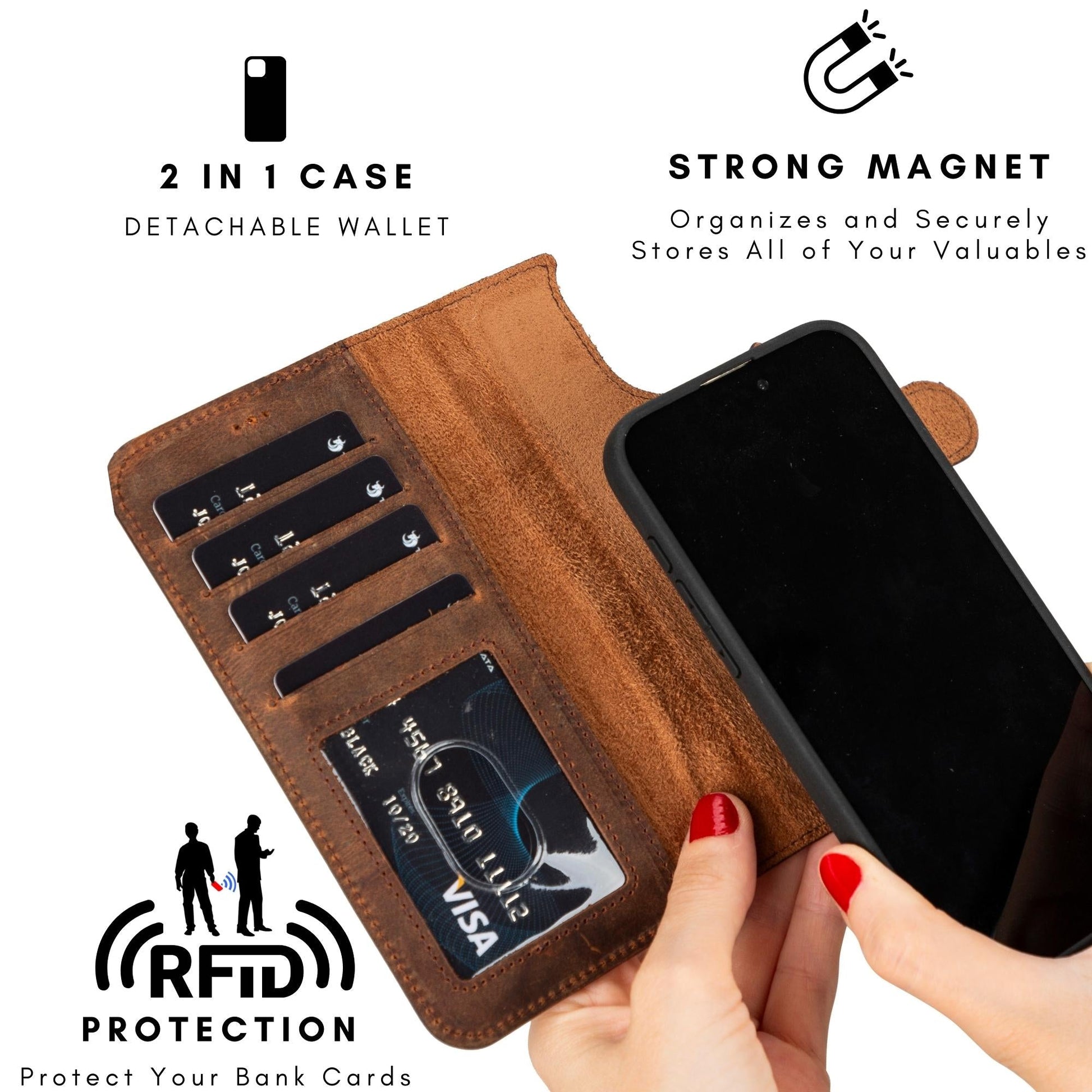 Casper iPhone 14 Series Detachable Leather Wallet Case - Concordia Style Boutique
