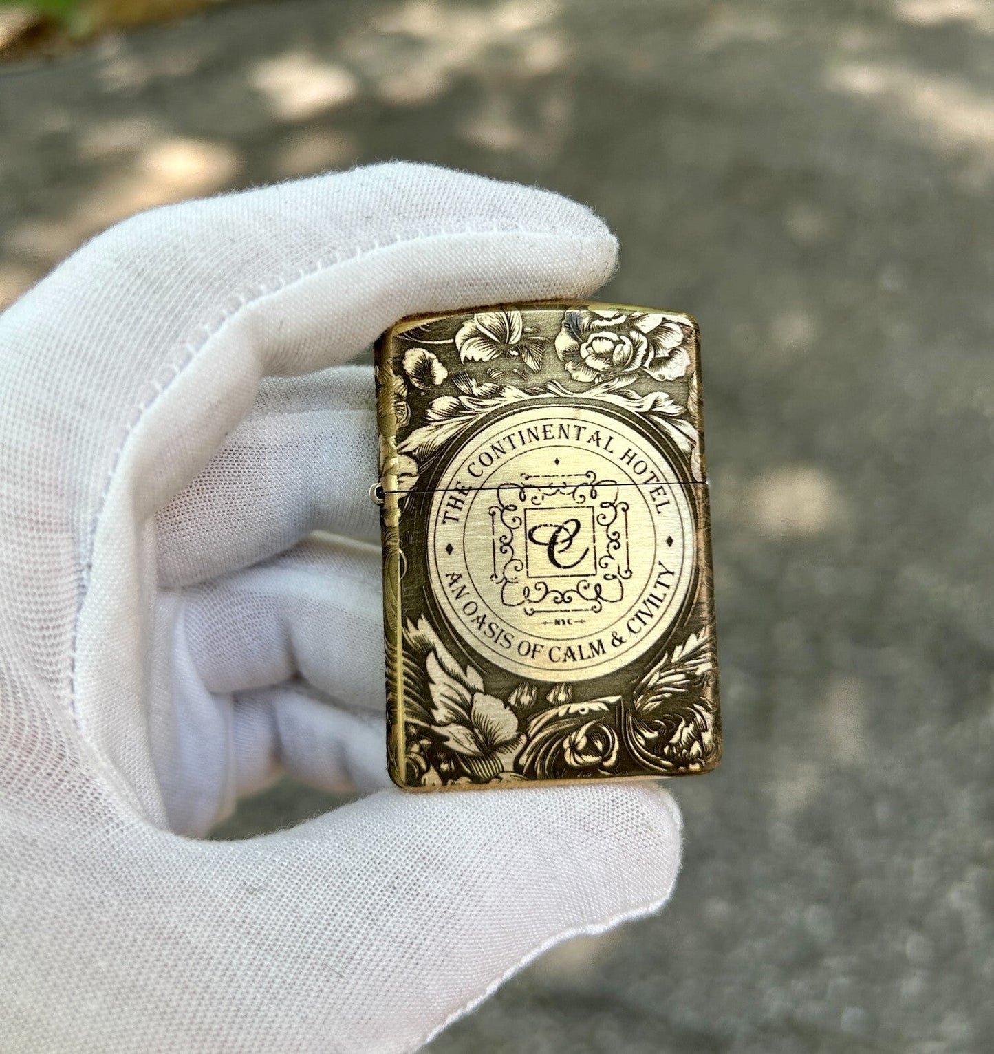 John Wick The Continental Custom Zippo Lighter | Brass Armor Zippo | Made In USA