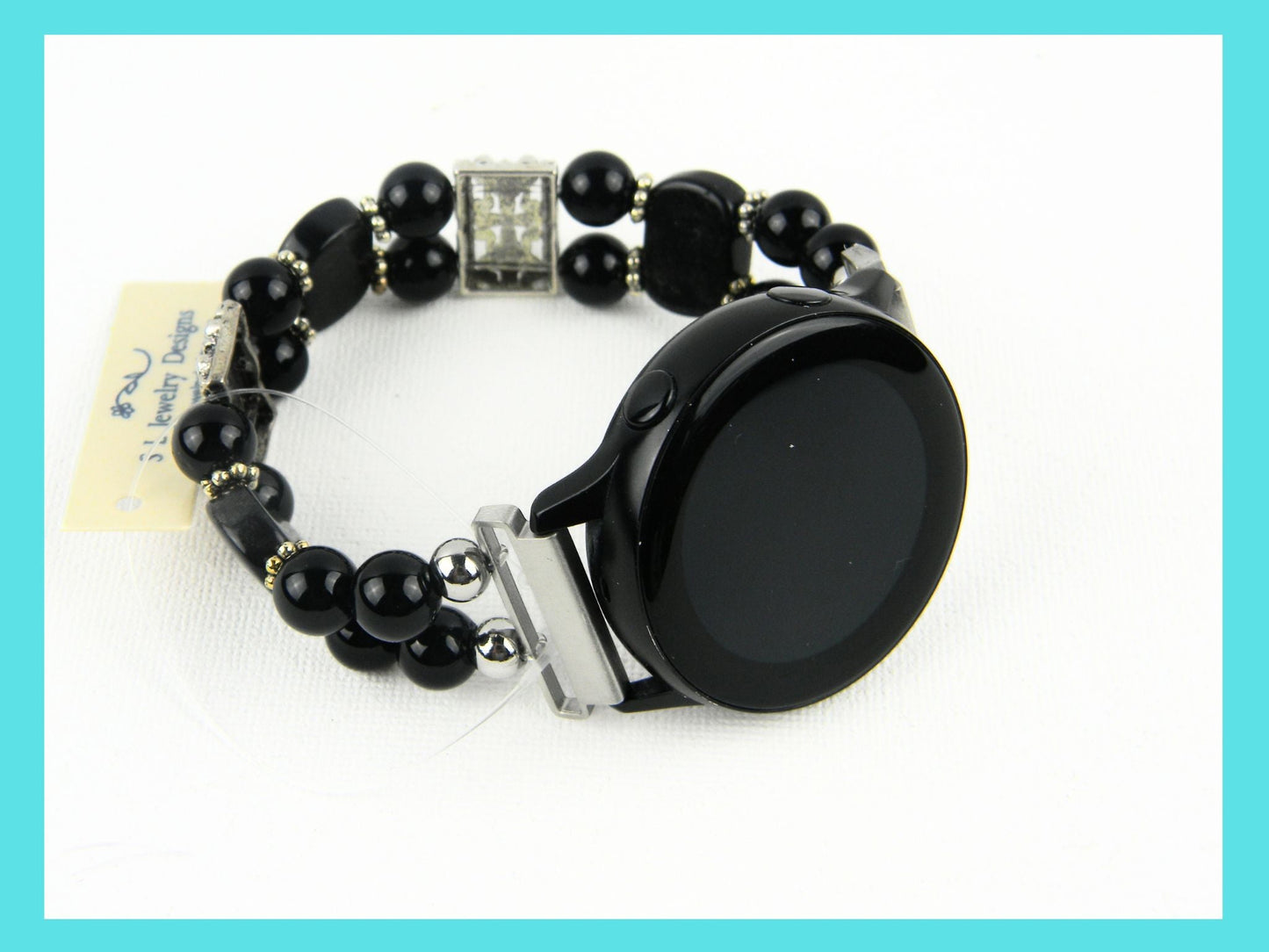 Black Onyx and Obsidian Watch band for Samsung Watch