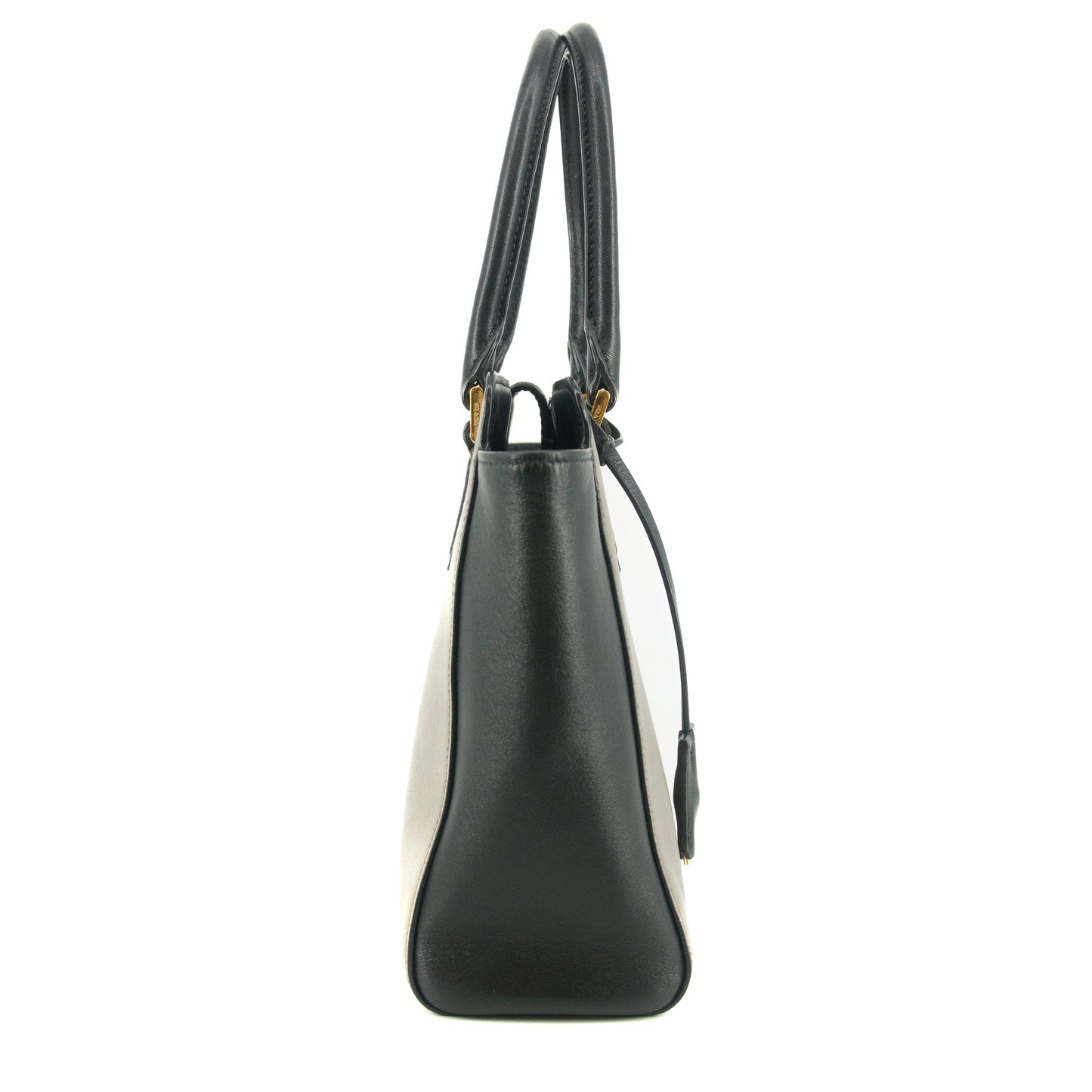 Prada Saffiano Leather Grey/Black Top Handle Tote #5808
