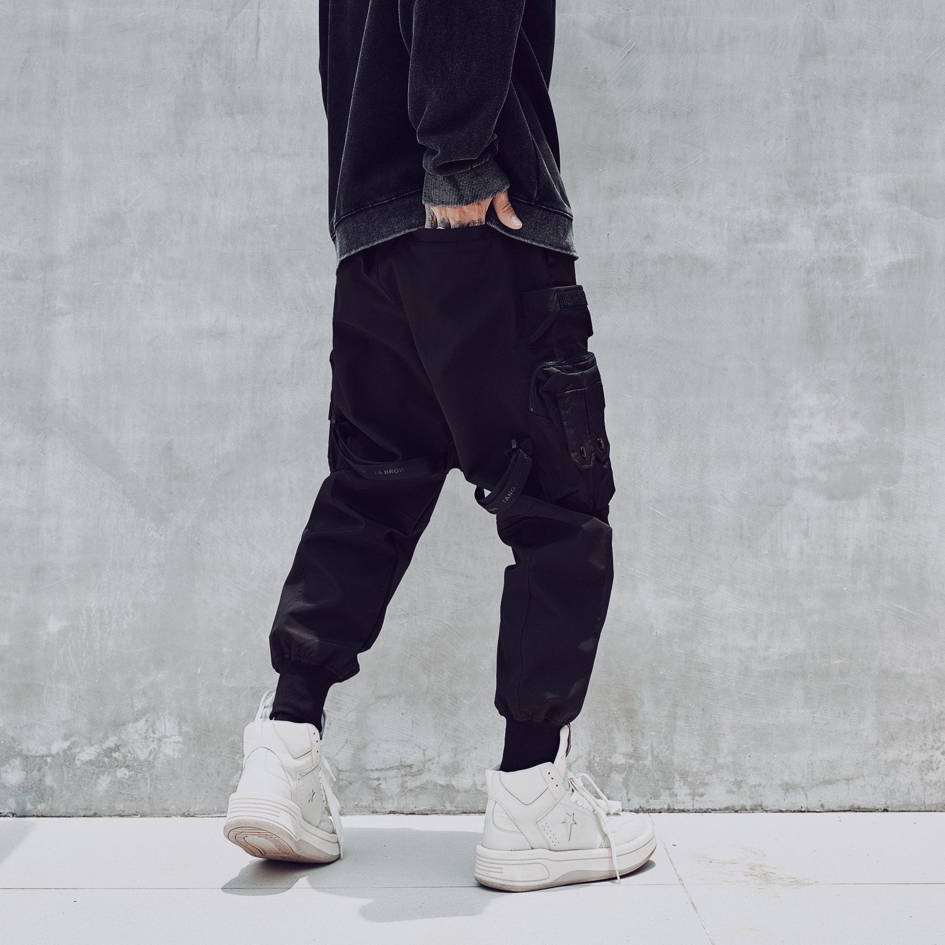 IBP440 Matte Black Paratrooper Joggers - Concordia Style Boutique