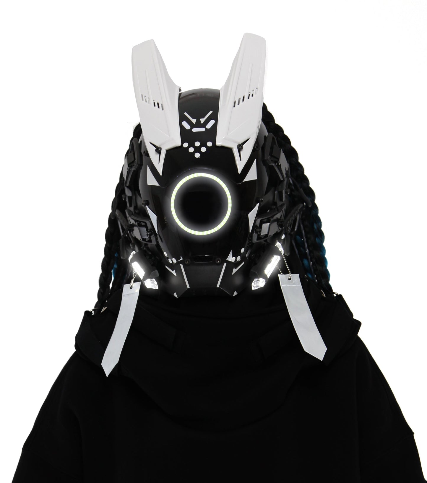 D-Ci White Tech Mask (With Braids) - Concordia Style Boutique