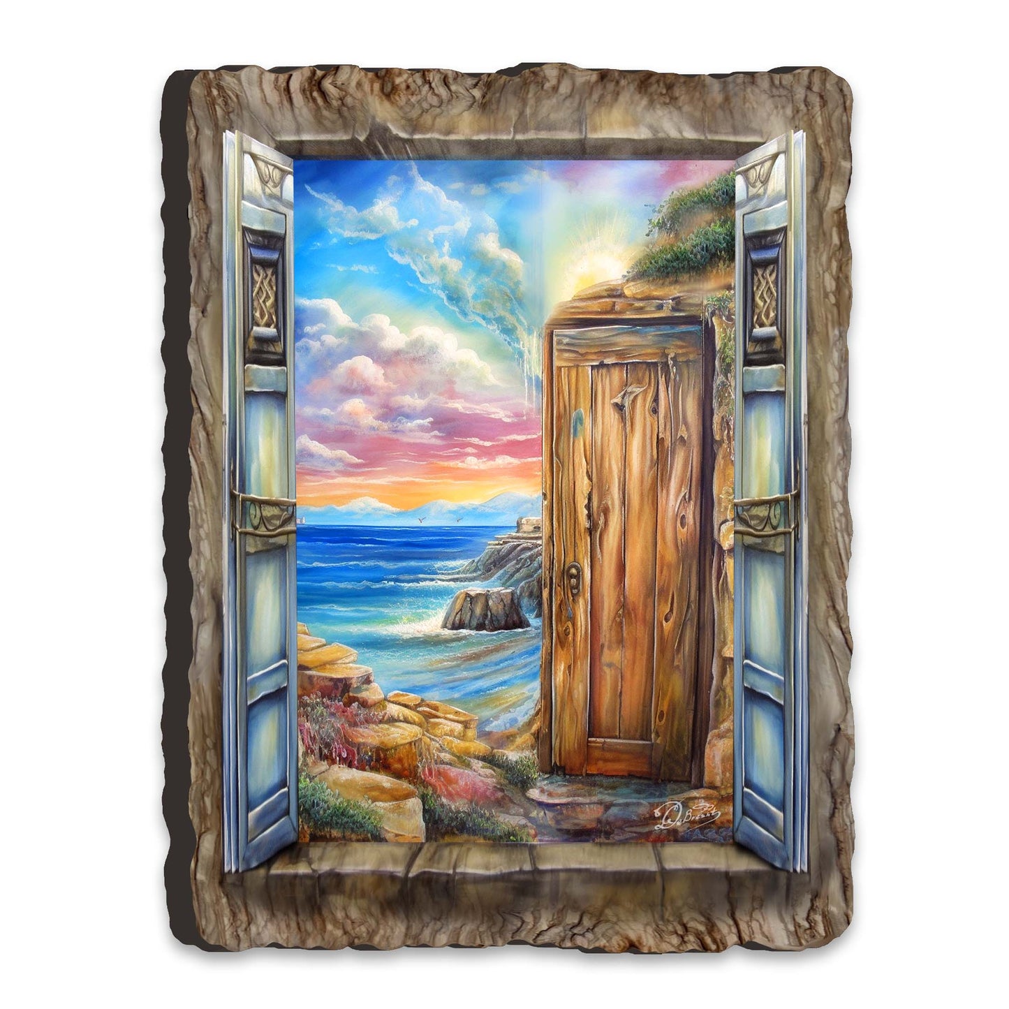 Coastal Serenity Window Wall Art by G. DeBrekht Coastal Decor - 8492106W