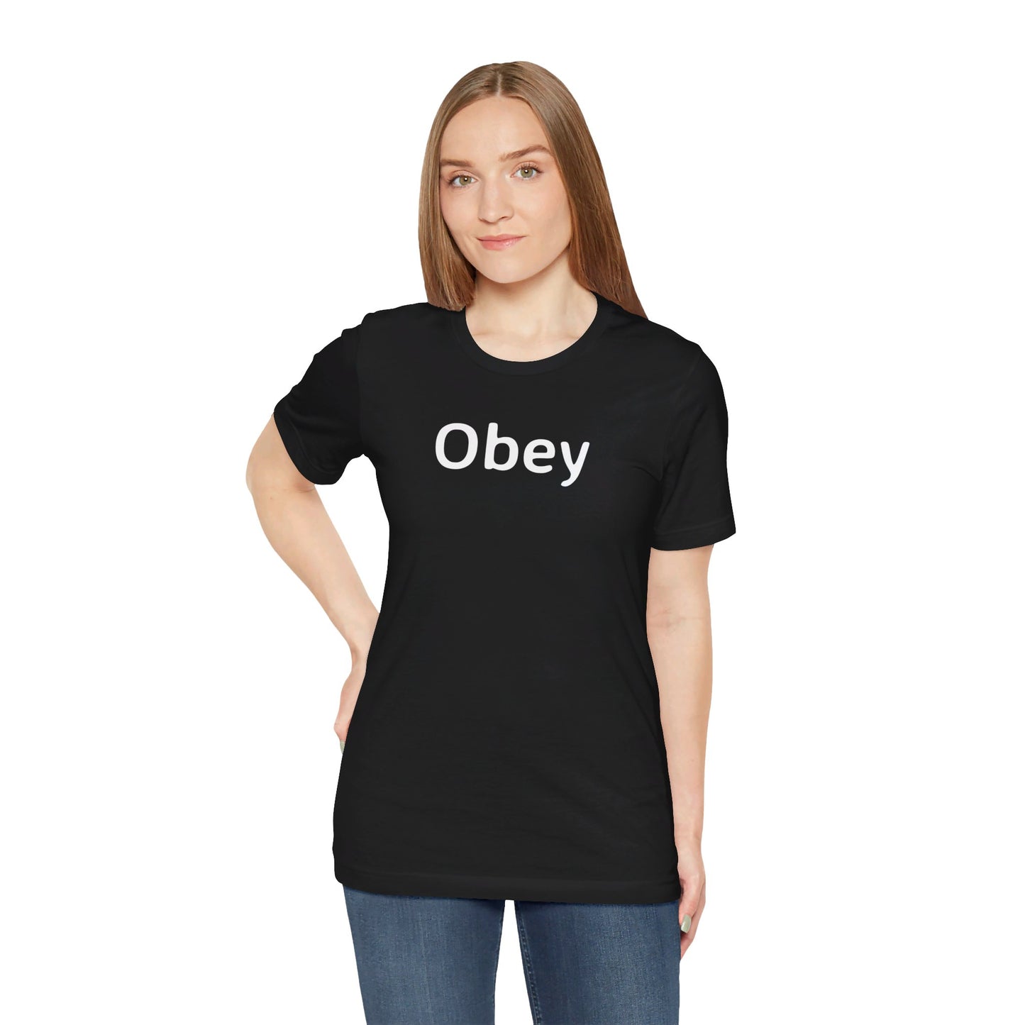 Unisex Jersey Short Sleeve Tee - "Obey" - Premium T-Shirt from Concordia Style Boutique - Just $22.84! Shop now at Concordia Style Boutique