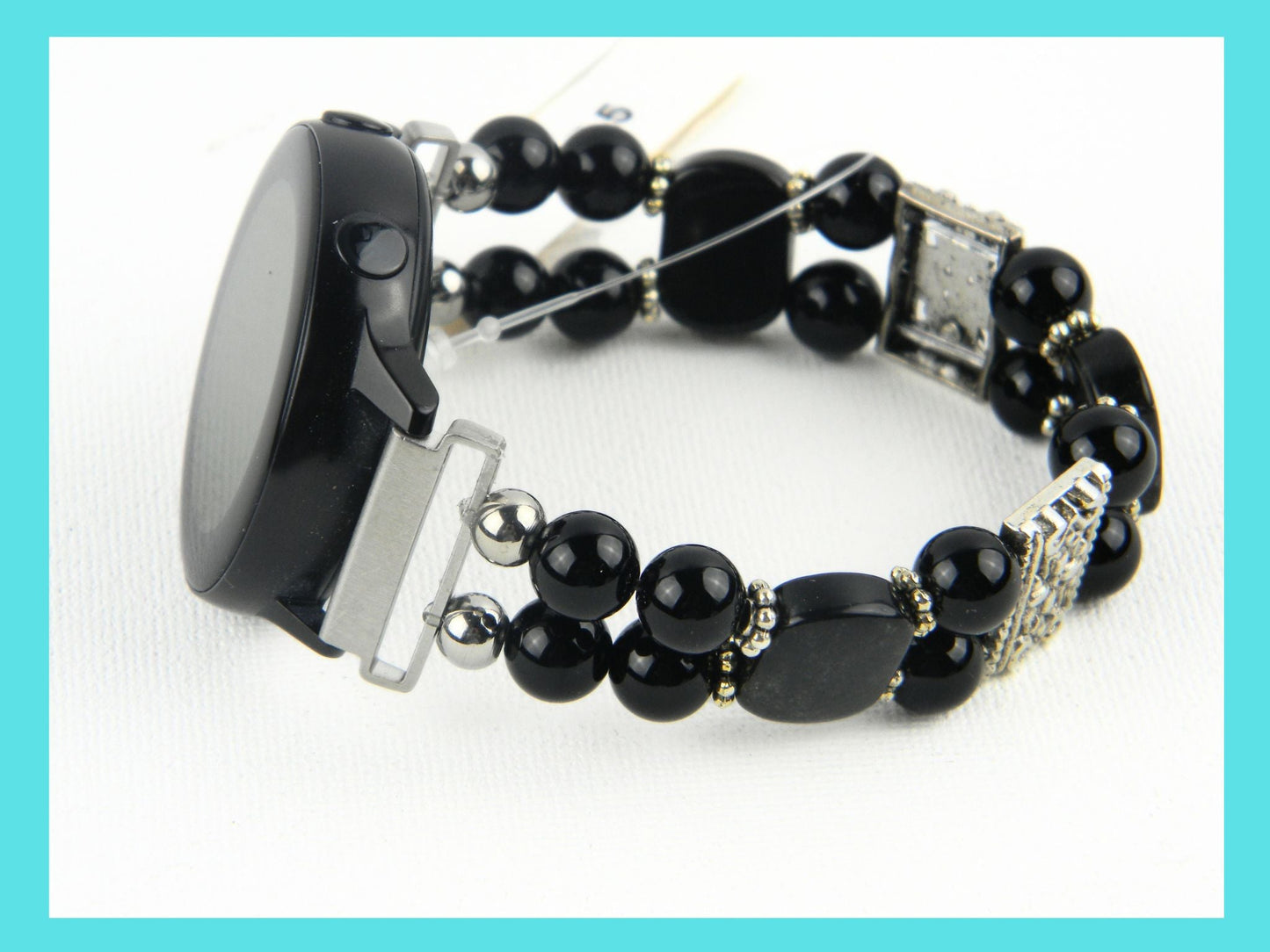 Black Onyx and Obsidian Watch band for Samsung Watch