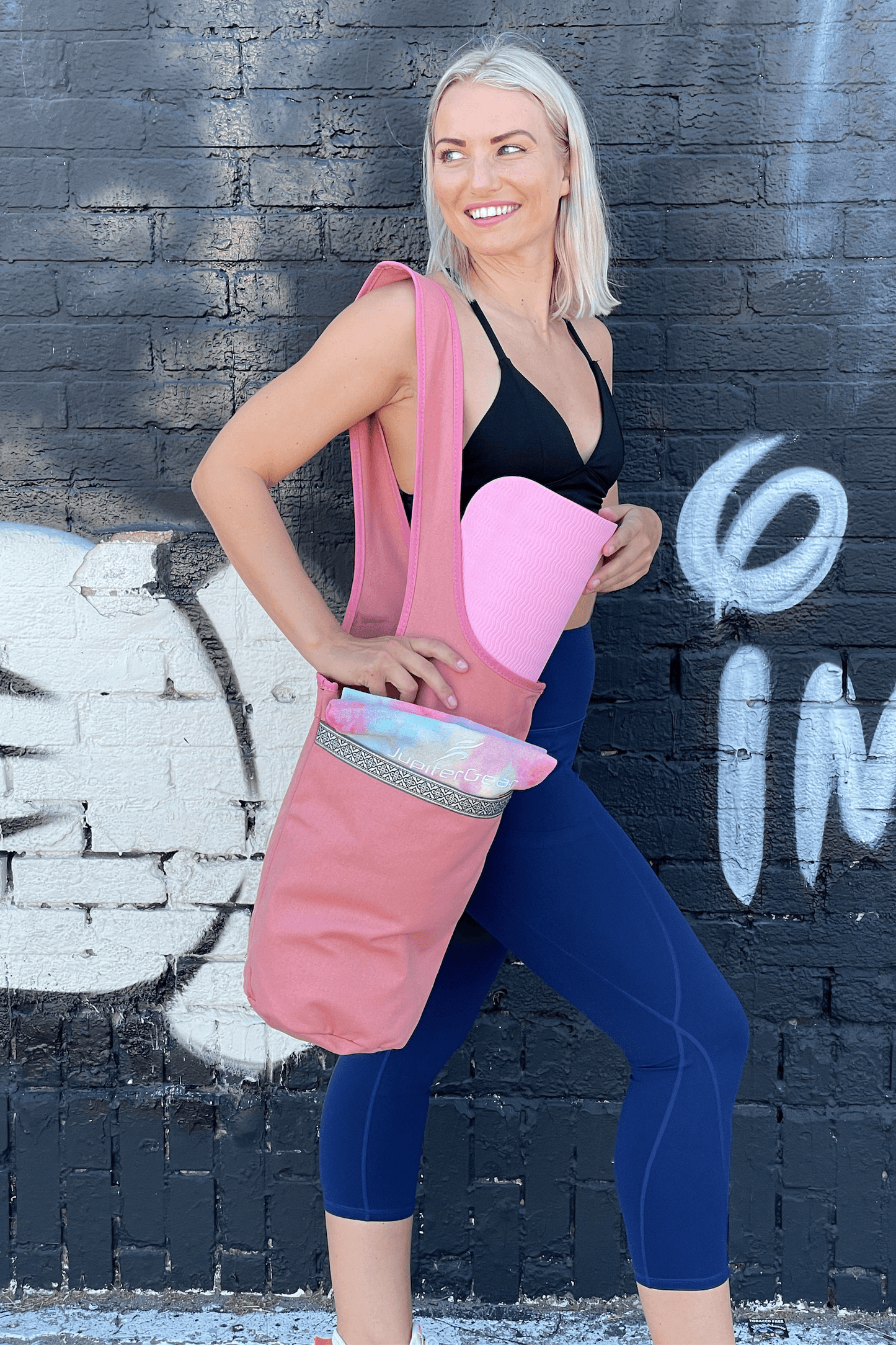 JupiterGear Yoga Mat Carrying Tote Bag with Large Pockets