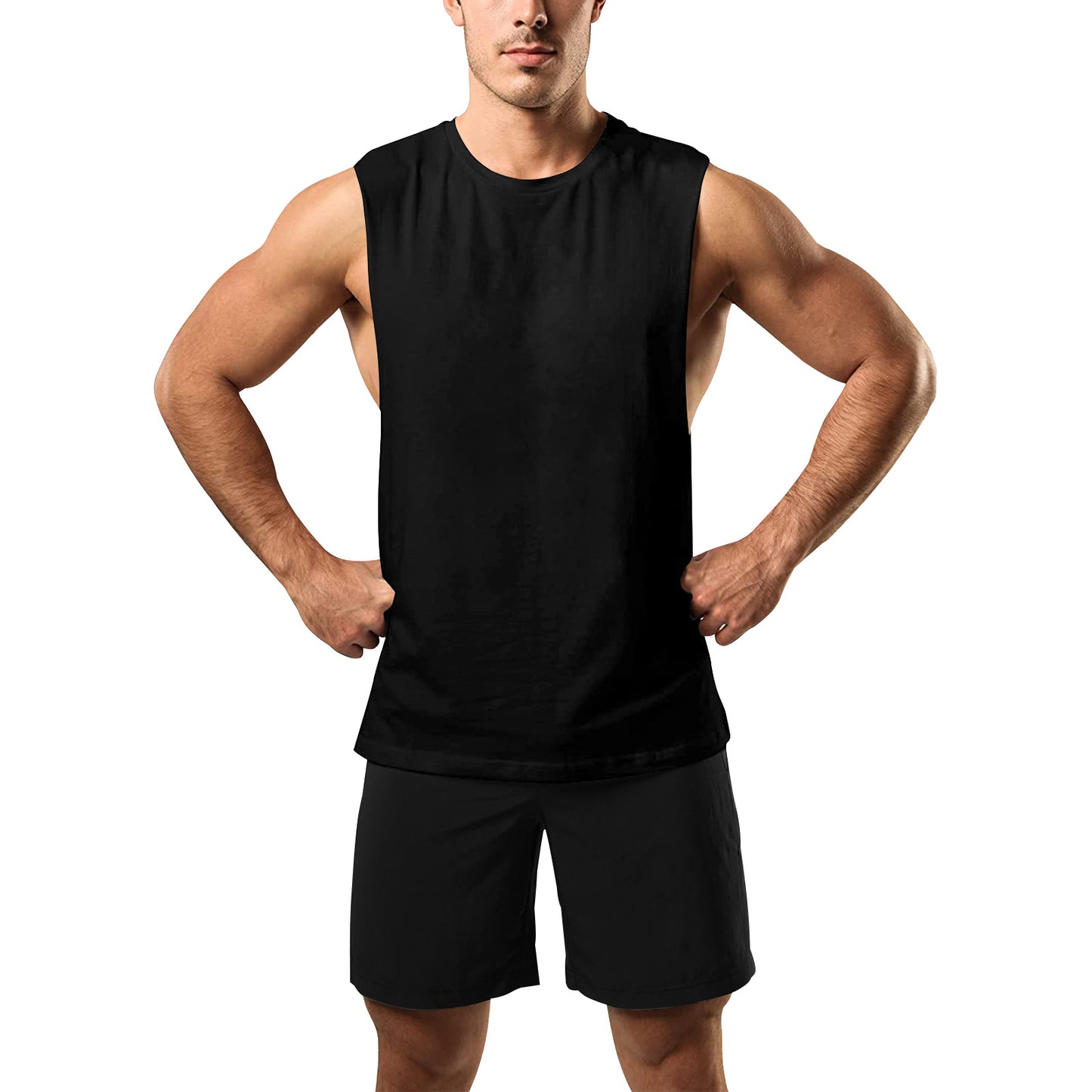 Men's Open Sides Workout Tank Top - Black - Premium Tank Top from Concordia Style Boutique - Just $31.28! Shop now at Concordia Style Boutique