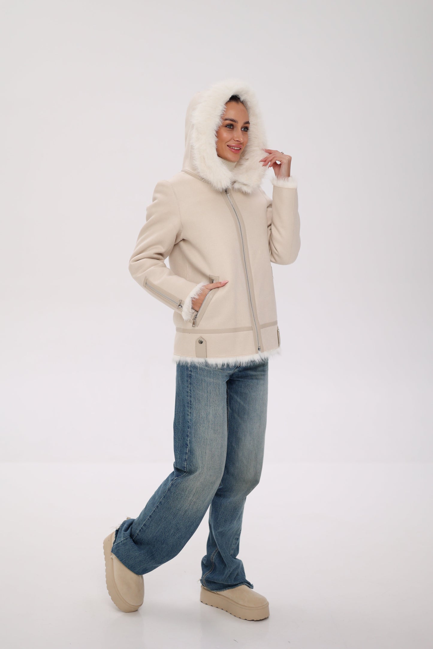 ⇆ Reversible Hooded Wool Blend Jacket