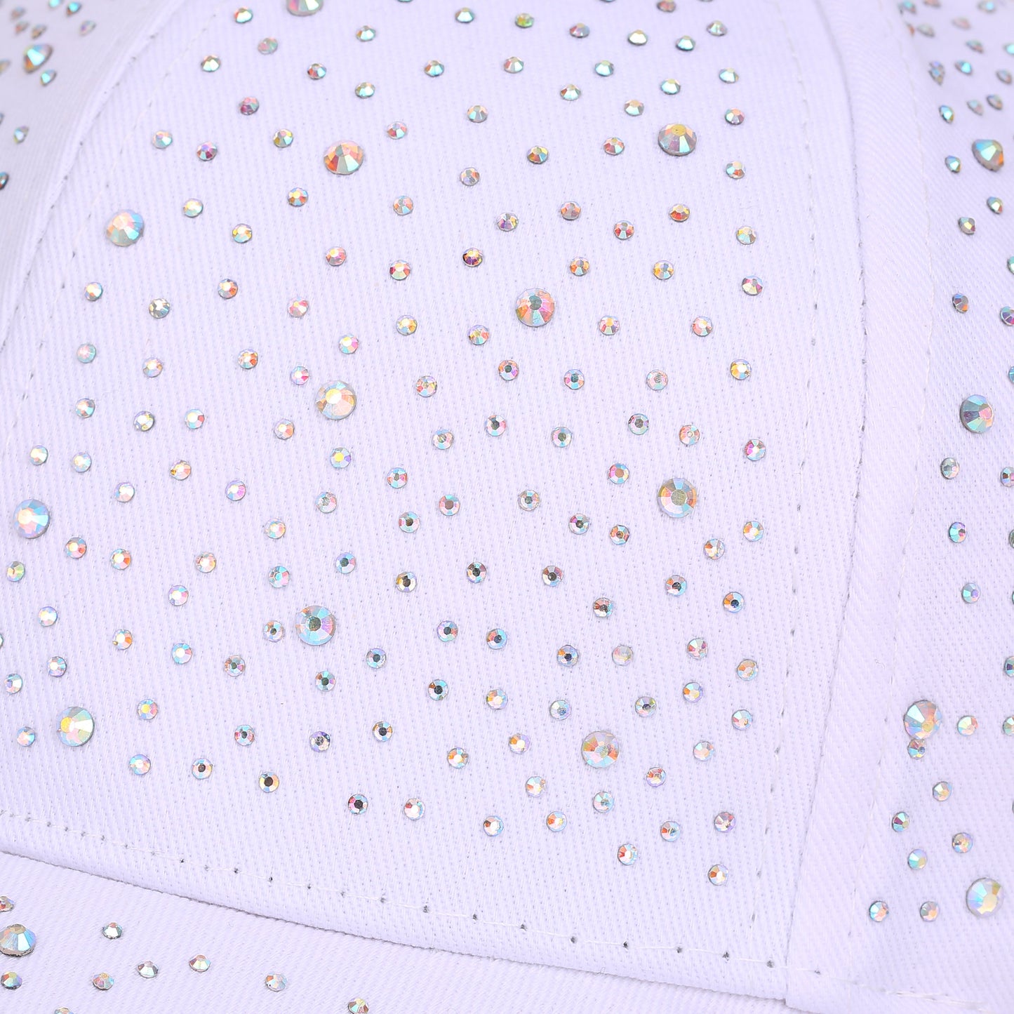 Ebony Crystal Hat in White