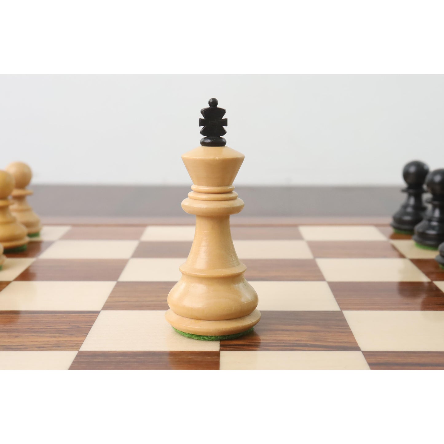 2.6" Russian Zagreb Chess set Combo - Pieces in Ebonised Boxwood with Board & Box