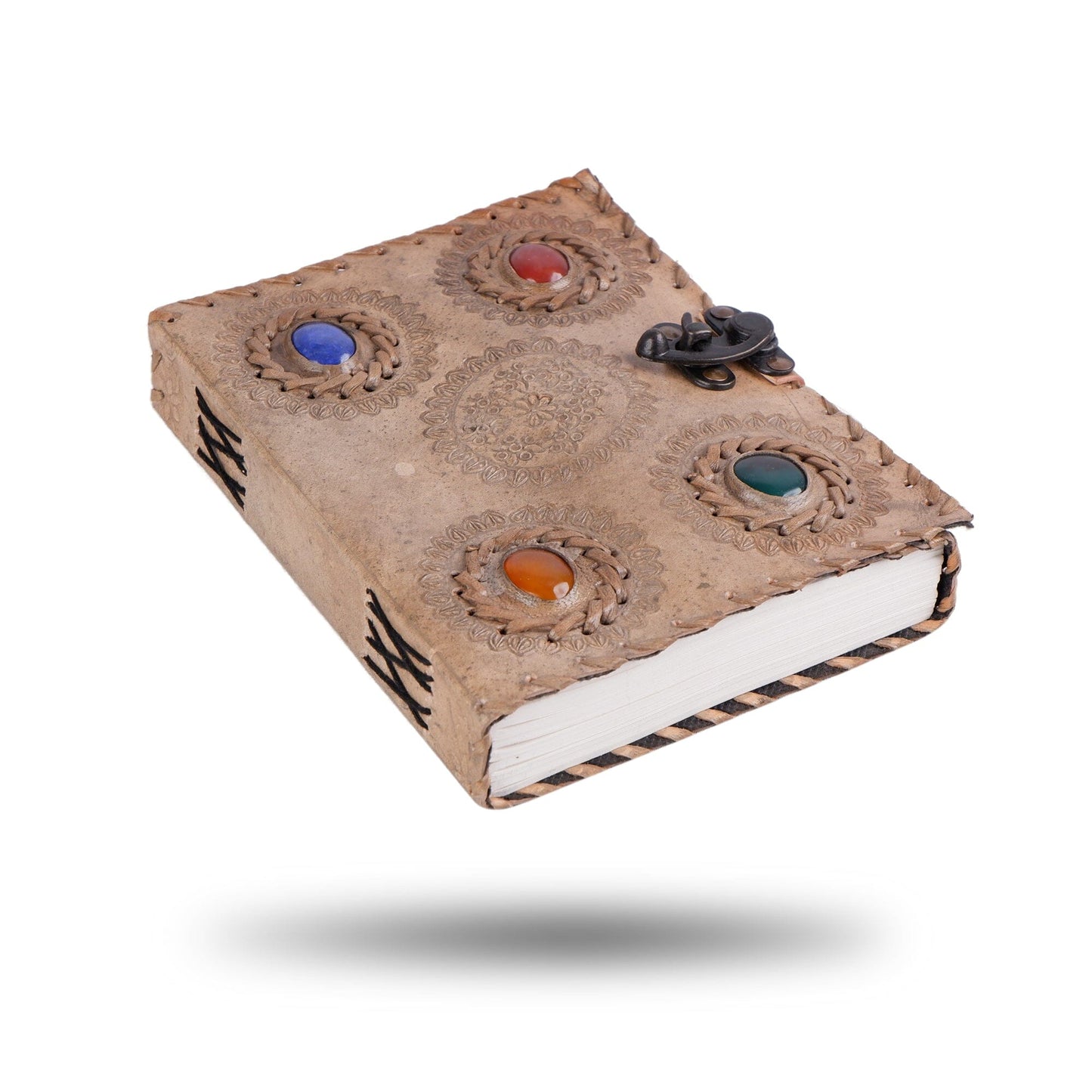 Handcrafted Vintage 4 Stone Leather Diary - Concordia Style Boutique