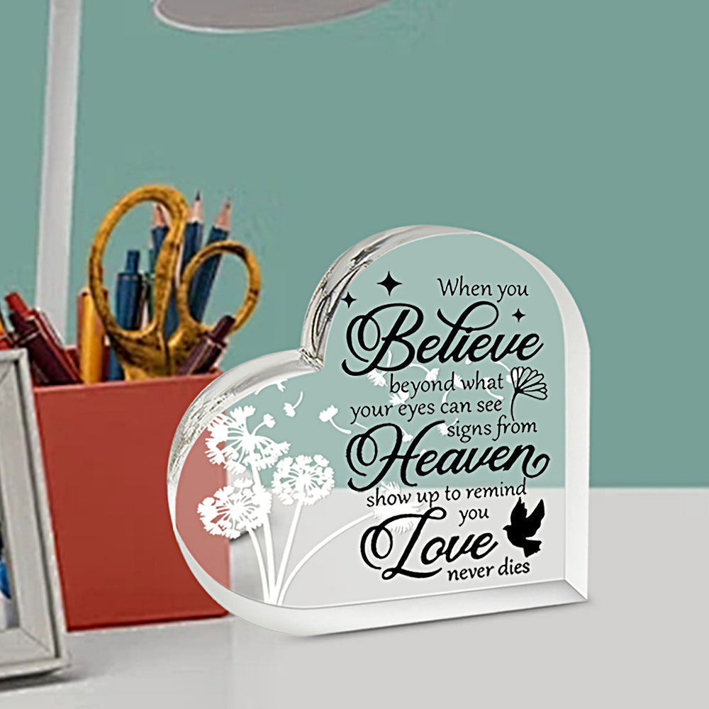 Acrylic Memorial Heart - When You Believe - Concordia Style Boutique