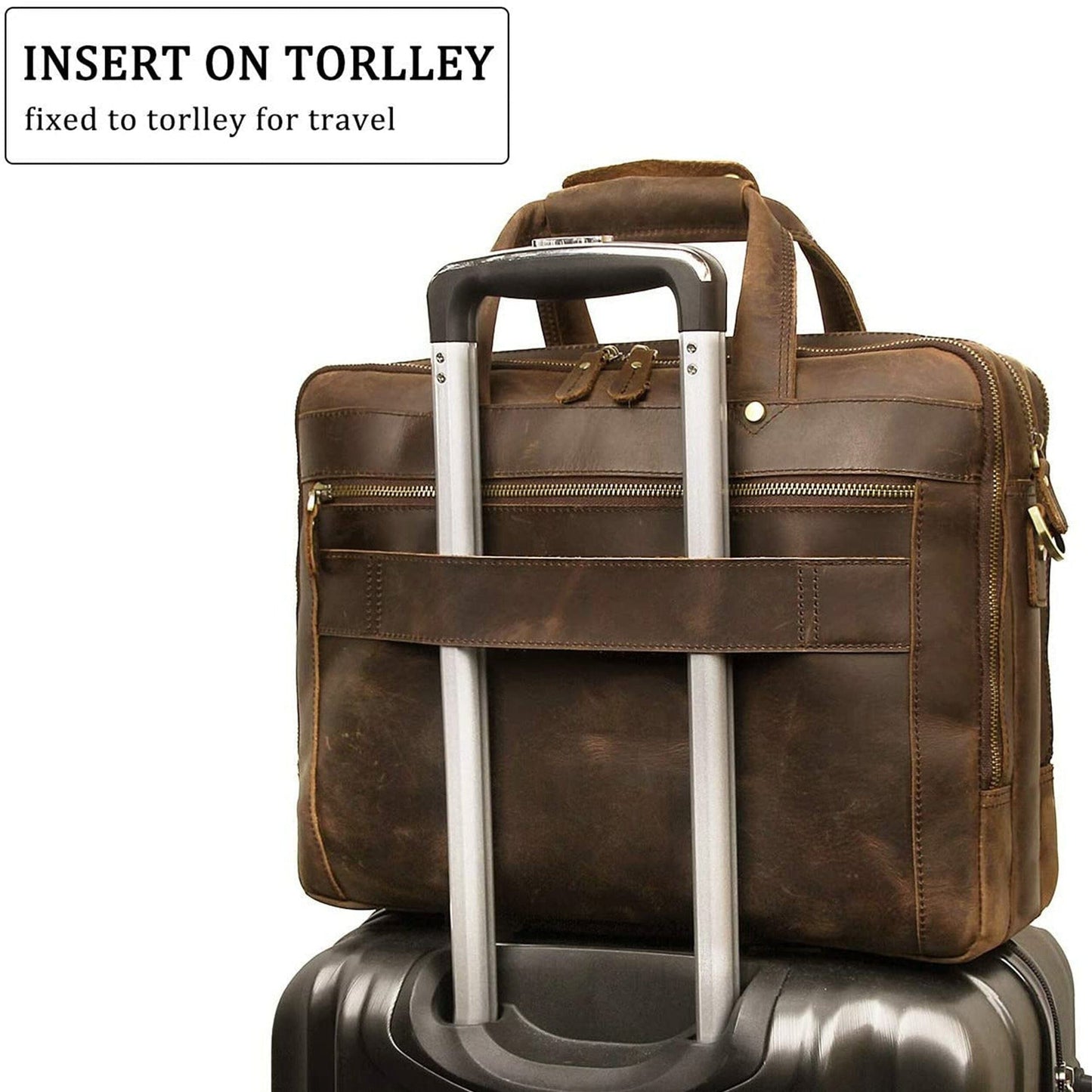 Crazy Horse Leather Briefcase - Concordia Style Boutique