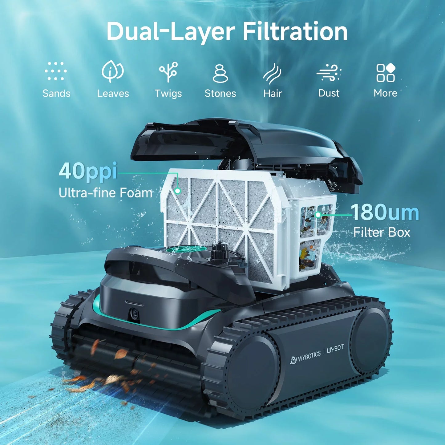 WYBOT M2 Vision Tech High-End Cordless Robotic Pool Cleaner