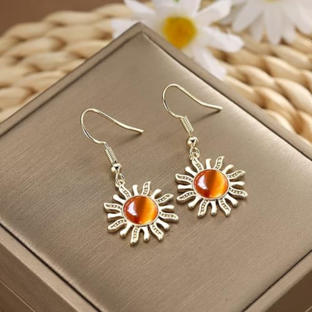 PLATED SUN EARRINGS (PAIR) - Concordia Style Boutique