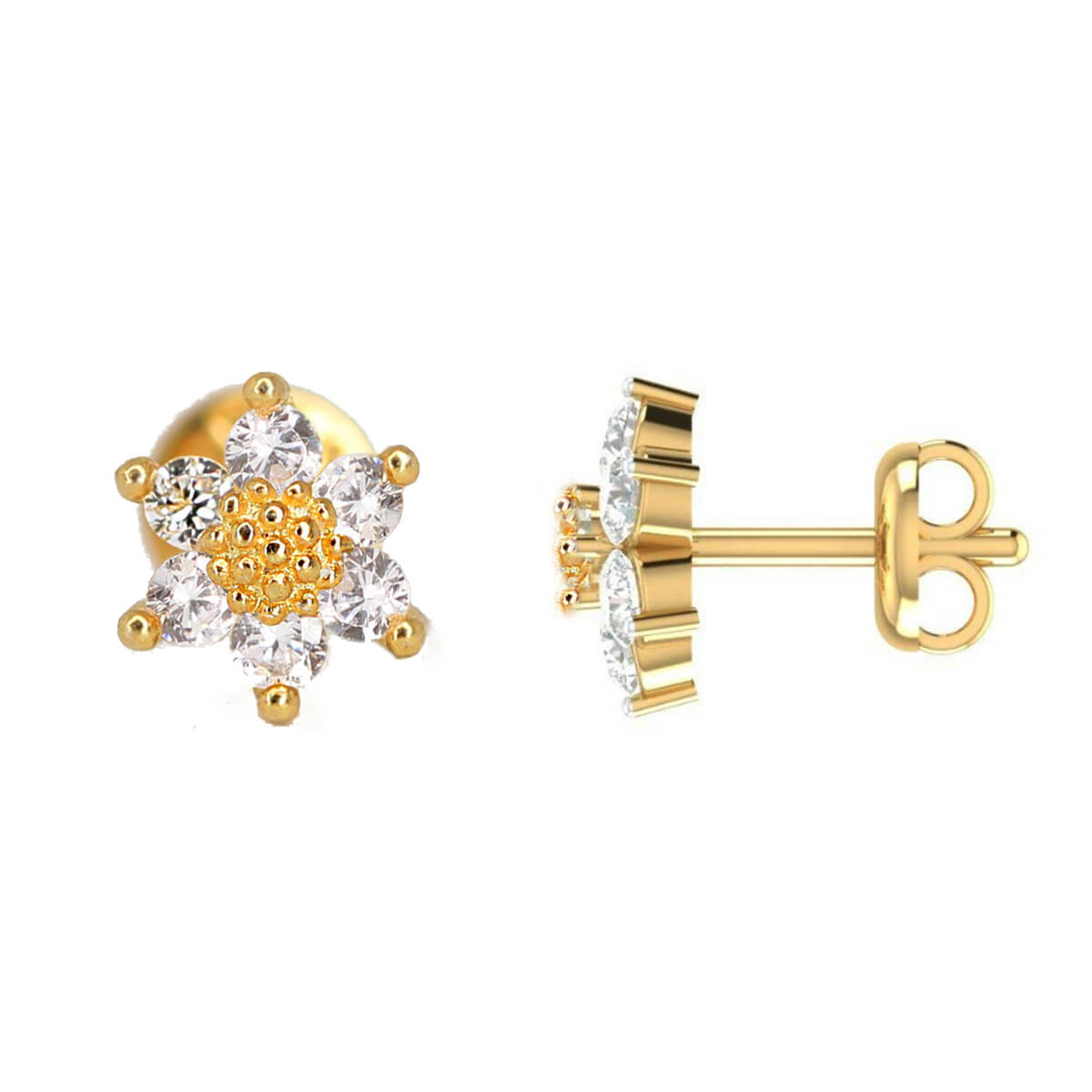 MINI SUNFLOWER CARTILAGE EARRINGS (PAIR) - Concordia Style Boutique