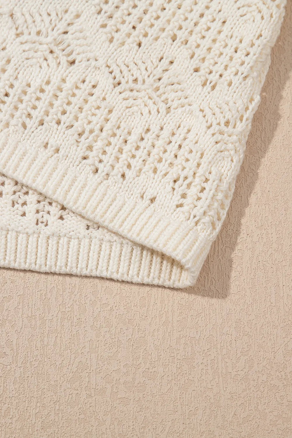 Embroidered Patchwork Hollow Out Knitted Ruffle Sweater Vest - Concordia Style Boutique