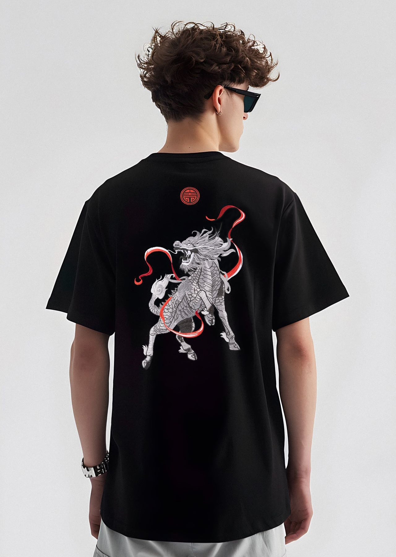 KH755 Raging Kirin Embroidery Tee - Concordia Style Boutique