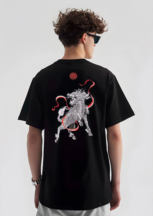 KH755 Raging Kirin Embroidery Tee - Concordia Style Boutique