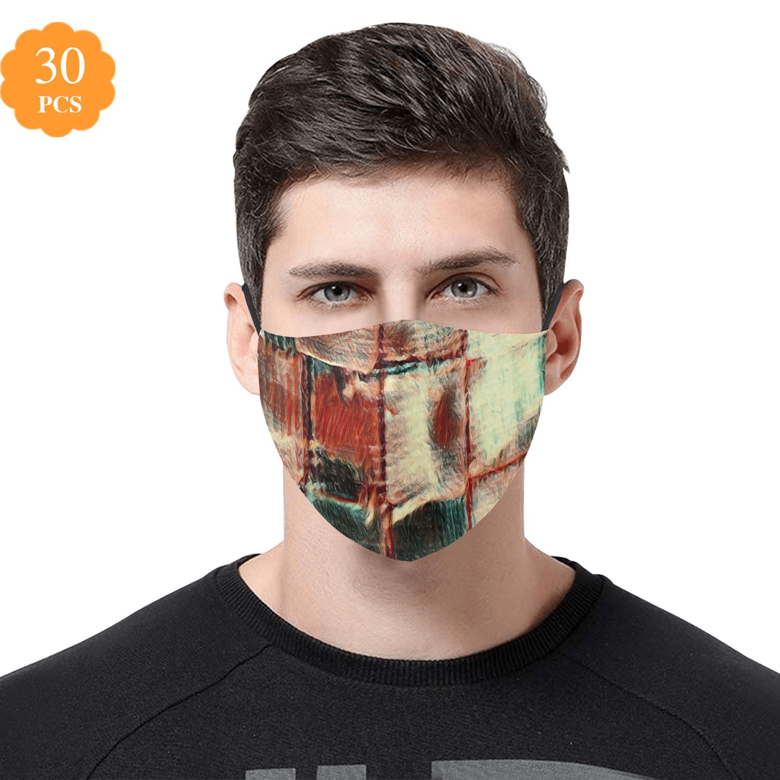 Cotton Fabric Dust Mask With Adjustable Strip - "Square Dance" - Premium  from Concordia Style Boutique - Just $22.54! Shop now at Concordia Style Boutique