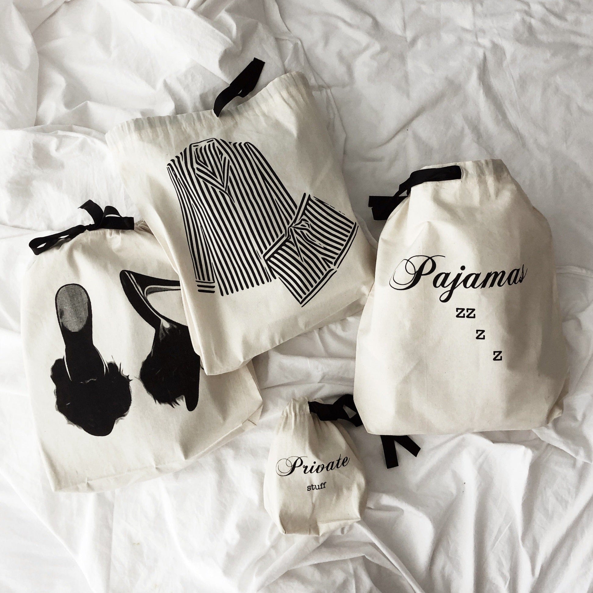 Pajamas Zzzz Travel Bag, Cream - Concordia Style Boutique