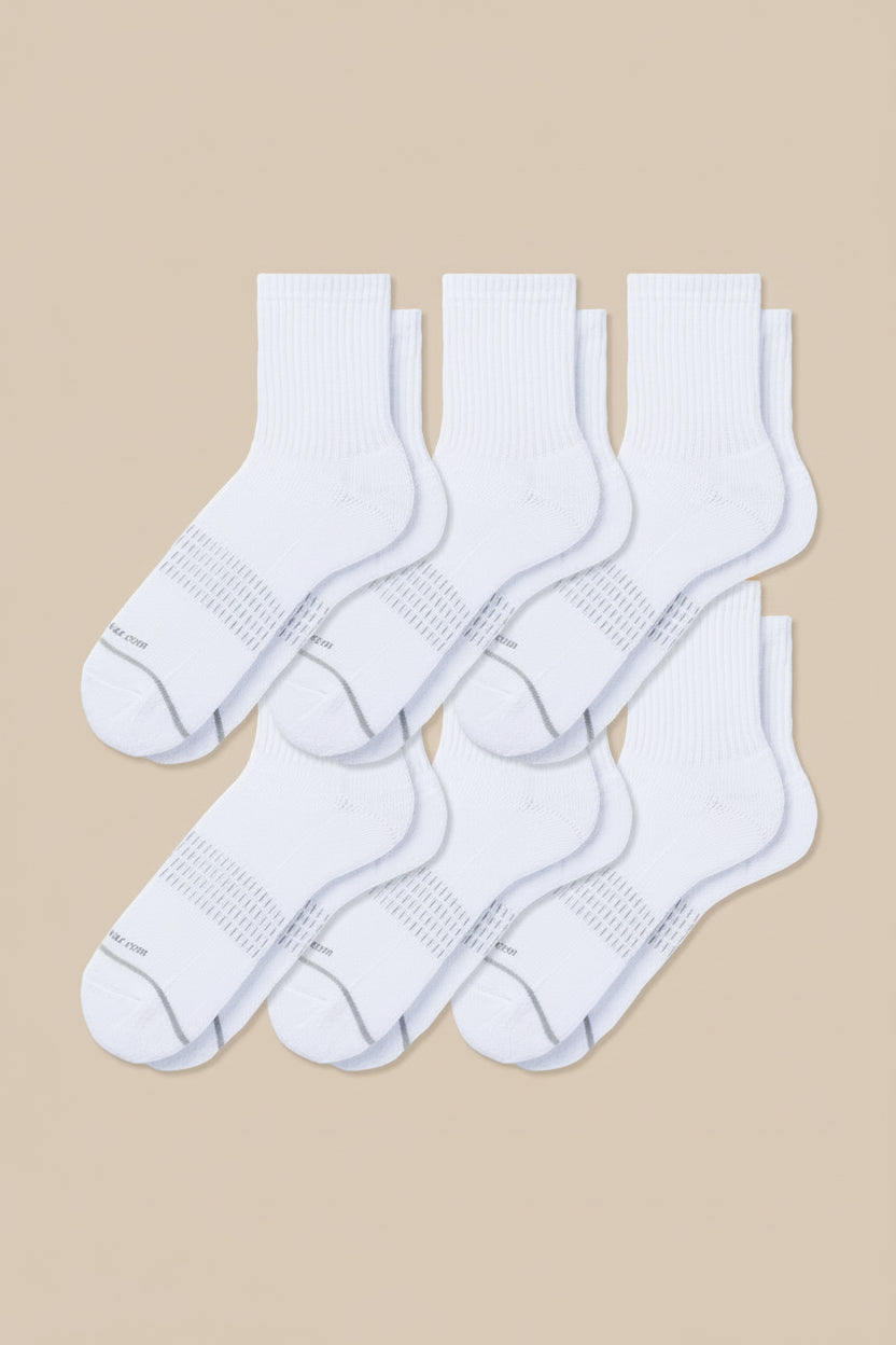6-Pack Women's 3D Sports Crew Socks