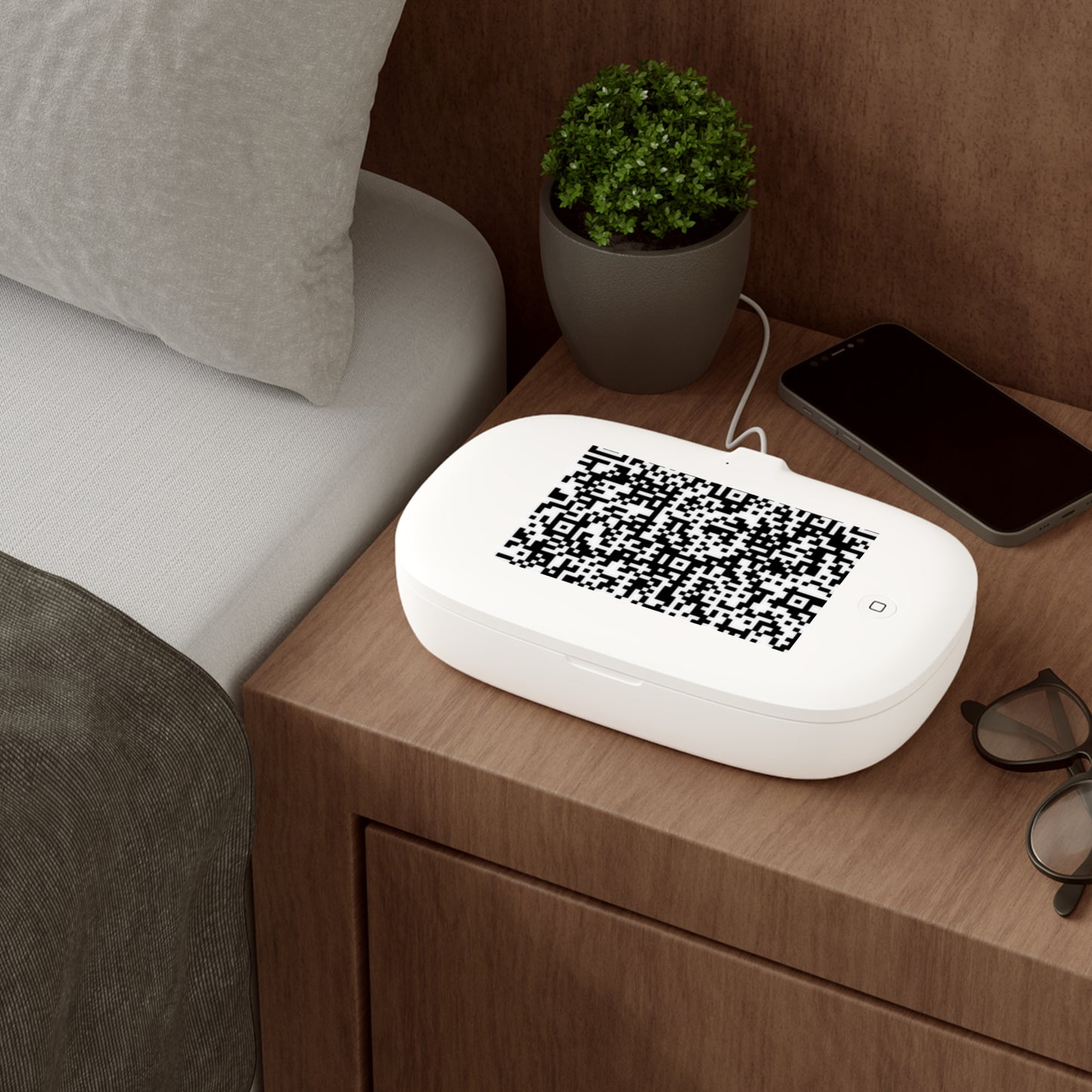 UV Phone Sanitizer and Wireless Charging Pad -"QR Code" - Premium phone sanitizer and charger from Concordia Style Boutique - Just $63.20! Shop now at Concordia Style Boutique