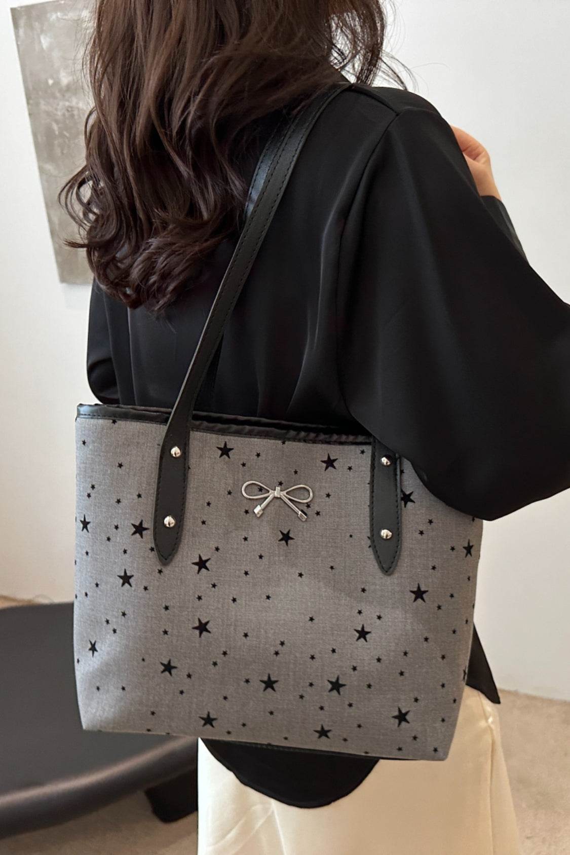 Bow Trim Polyester Tote Bag - Concordia Style Boutique