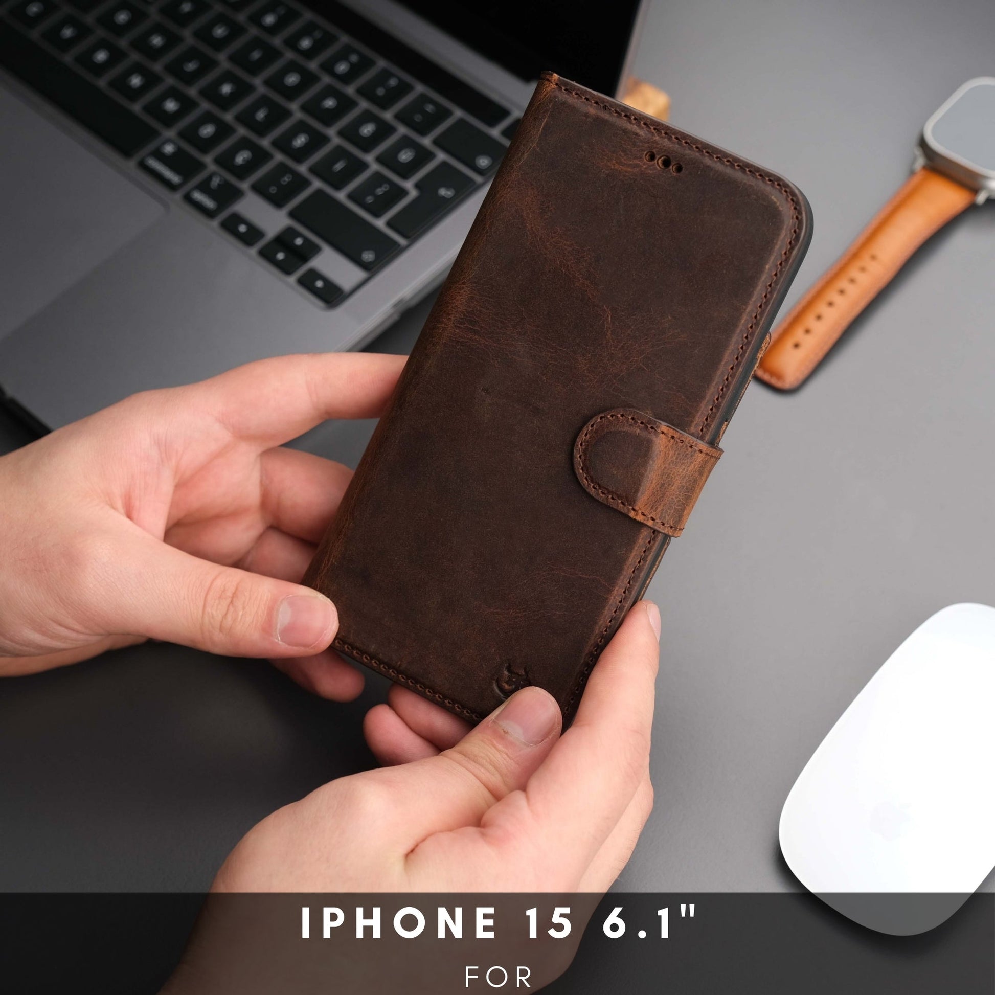 Casper Leather iPhone 15 Wallet Case | Detachable MagSafe Compatible RFID Protection - Concordia Style Boutique