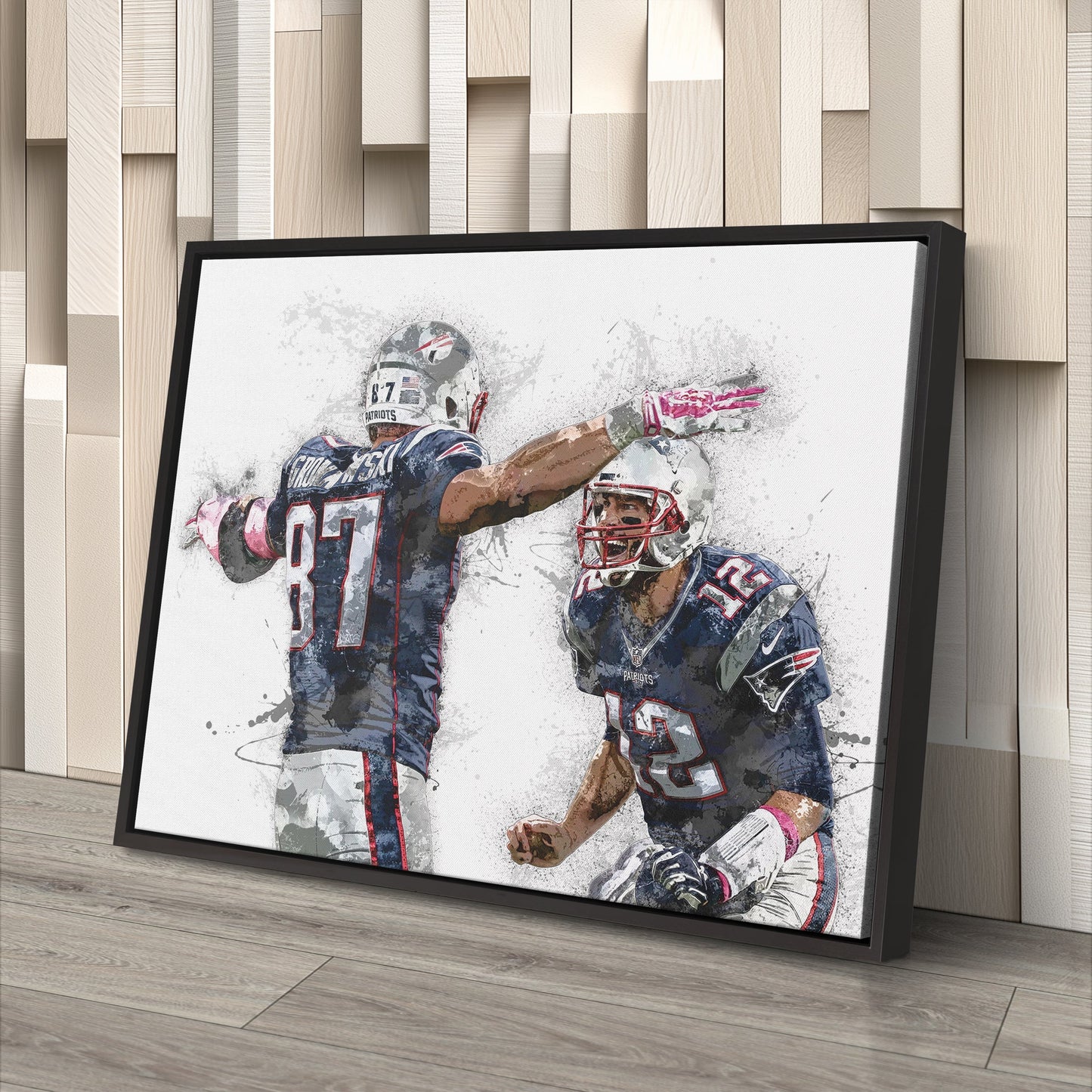 Tom Brady & Rob Gronkowski Canvas Art – New England Patriots Wall Decor