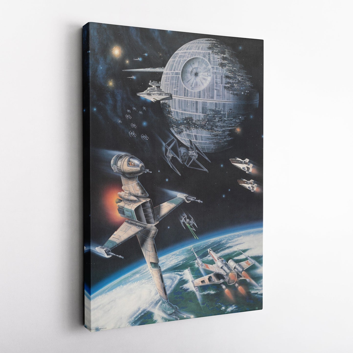 Death Star, Star Destroyer, Battle, TIE Interceptor Canvas Wall Art Decor - Star Wars Epic Art