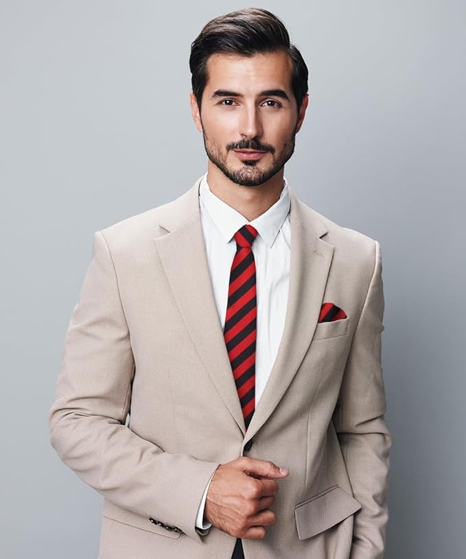 Vittorio Farina Men's Striped Satin Necktie & Pocket Square