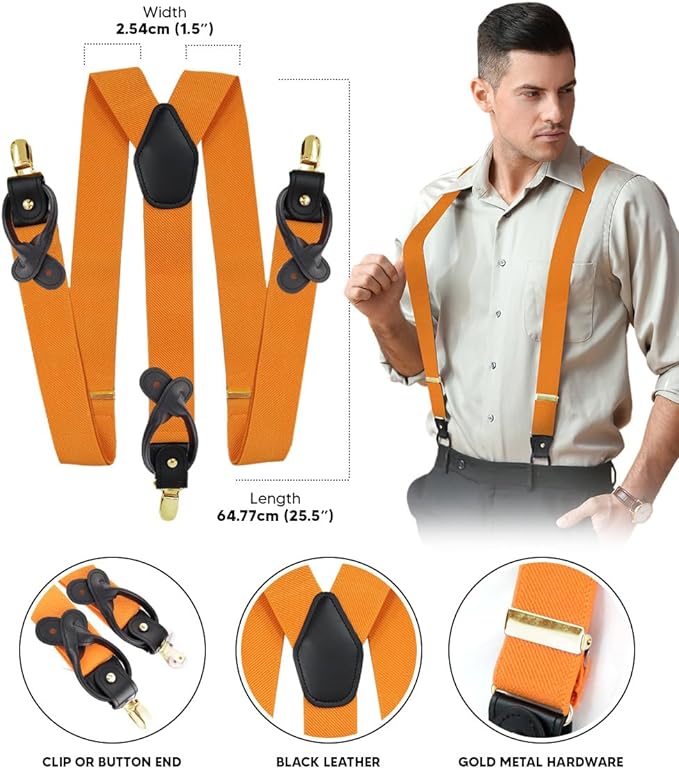 Vittorio Farina Men's Convertible Suspender in Gift Box: 70% Polyester & 30% Elastomer - Concordia Style Boutique