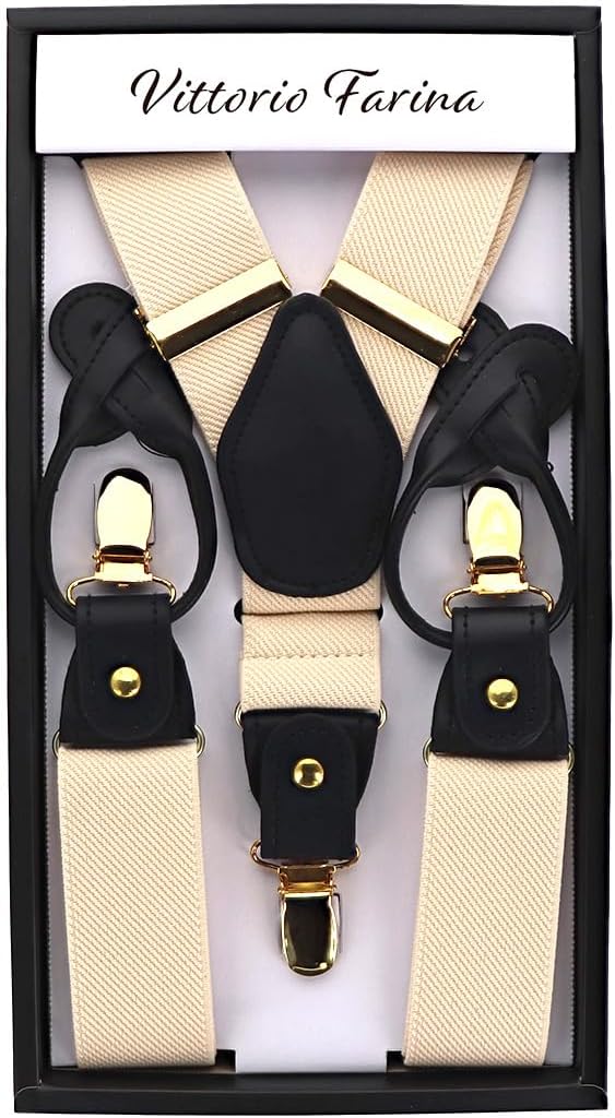 Vittorio Farina Men's Convertible Suspender in Gift Box: 70% Polyester & 30% Elastomer - Concordia Style Boutique