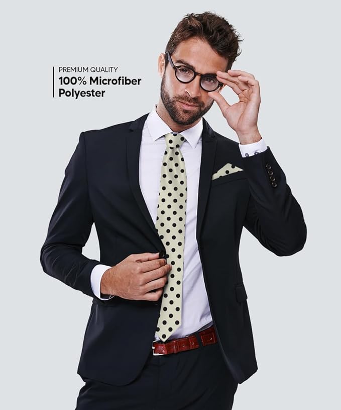 Vittorio Farina Men's Polka Dot Satin Necktie & Pocket Square